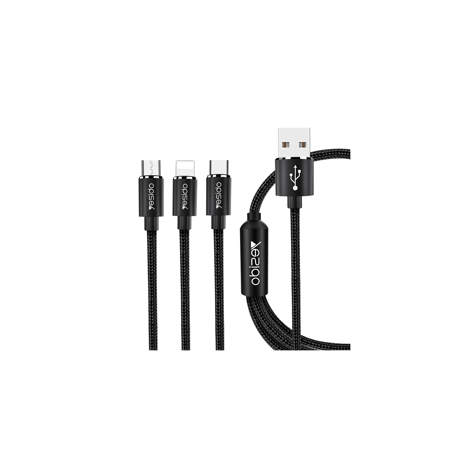 Yesido| 3in1 Multi USB charging cable|Type C, Micro & Iphone| Fast Charging, 3.0A output|