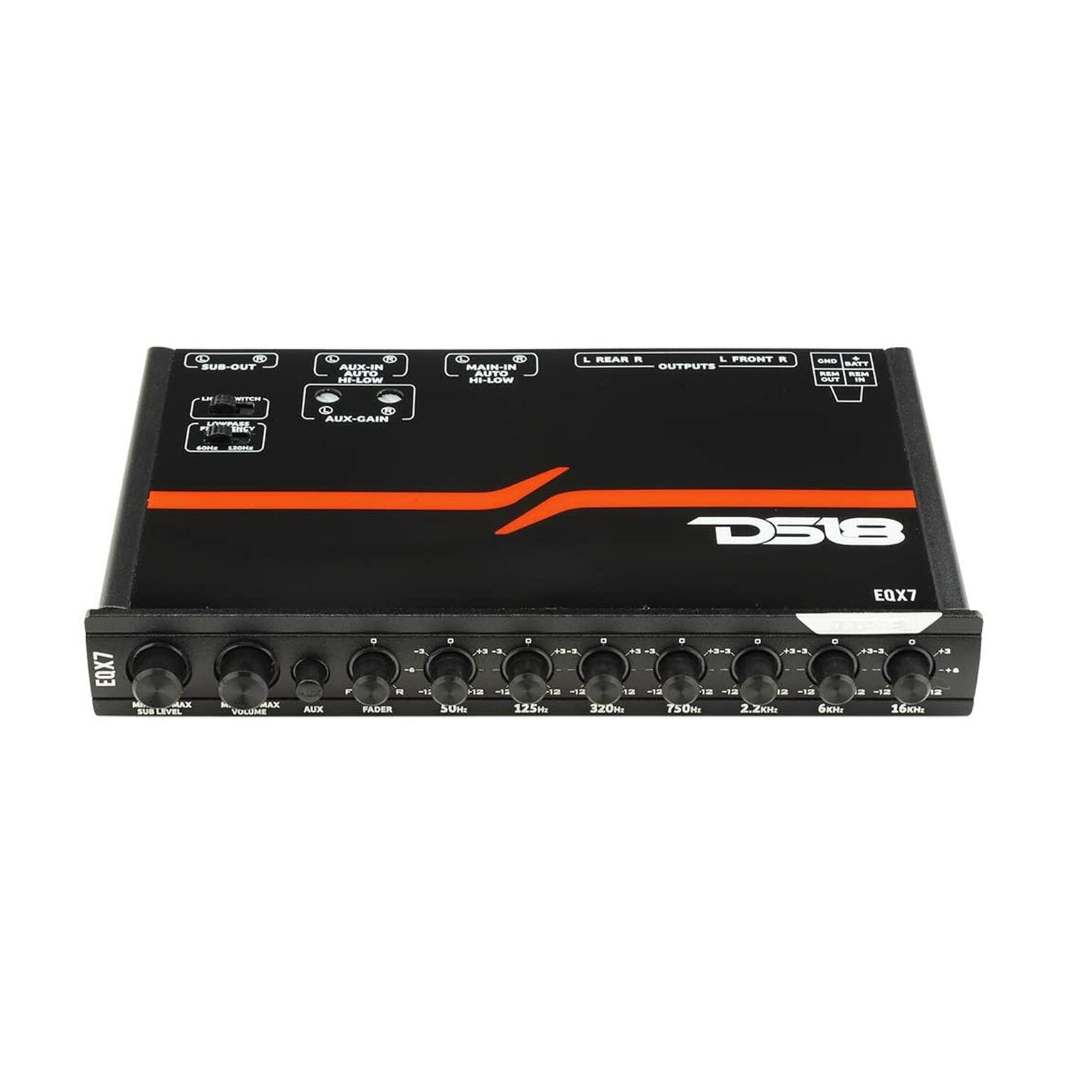 Égaliseur stéréo 7 bandes DS18 EQX7 High Volt 1/2 DIN avec commande de haut-parleur d'extrêmes graves