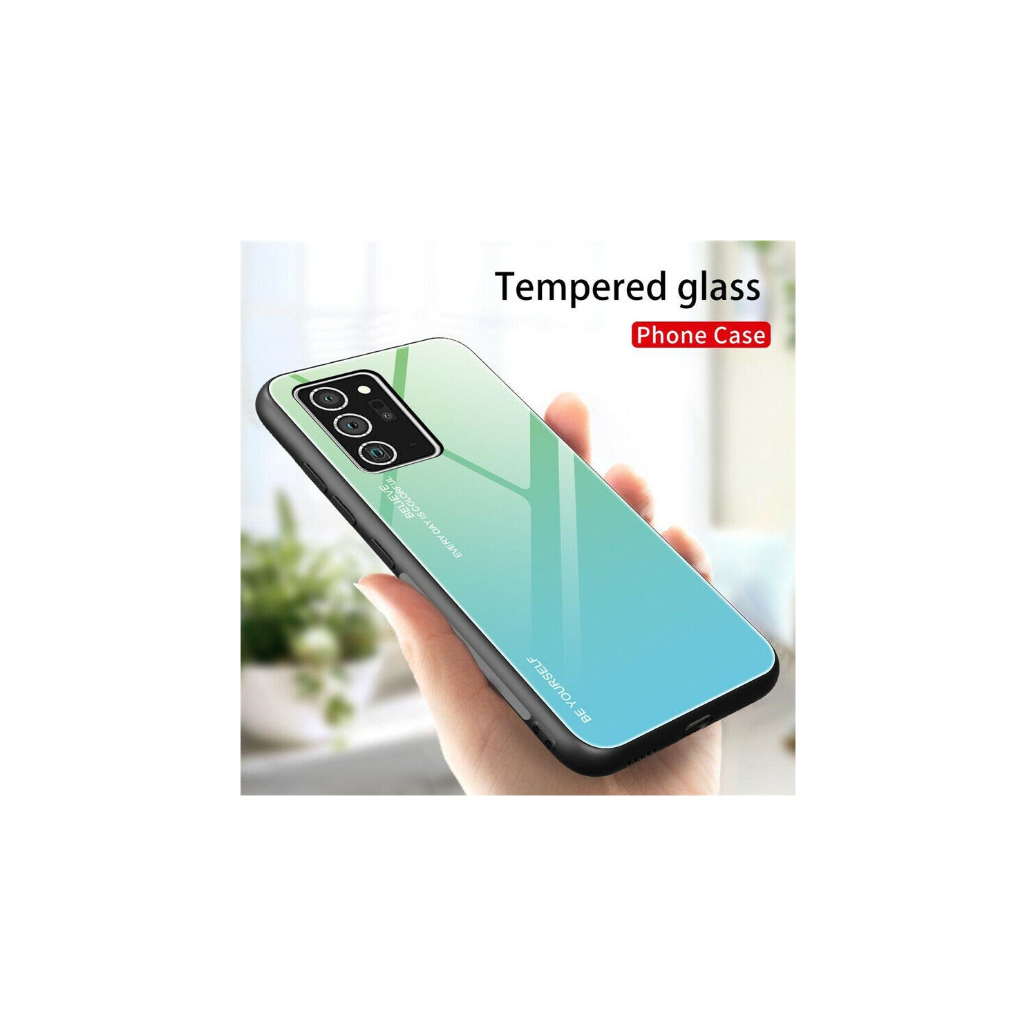 Étui RIGIDE ajusté en verre trempé anti-chute de RIVIERA résistant aux rayures pour Galaxy NOTE 20 ULTRA DE Samsung - Vert