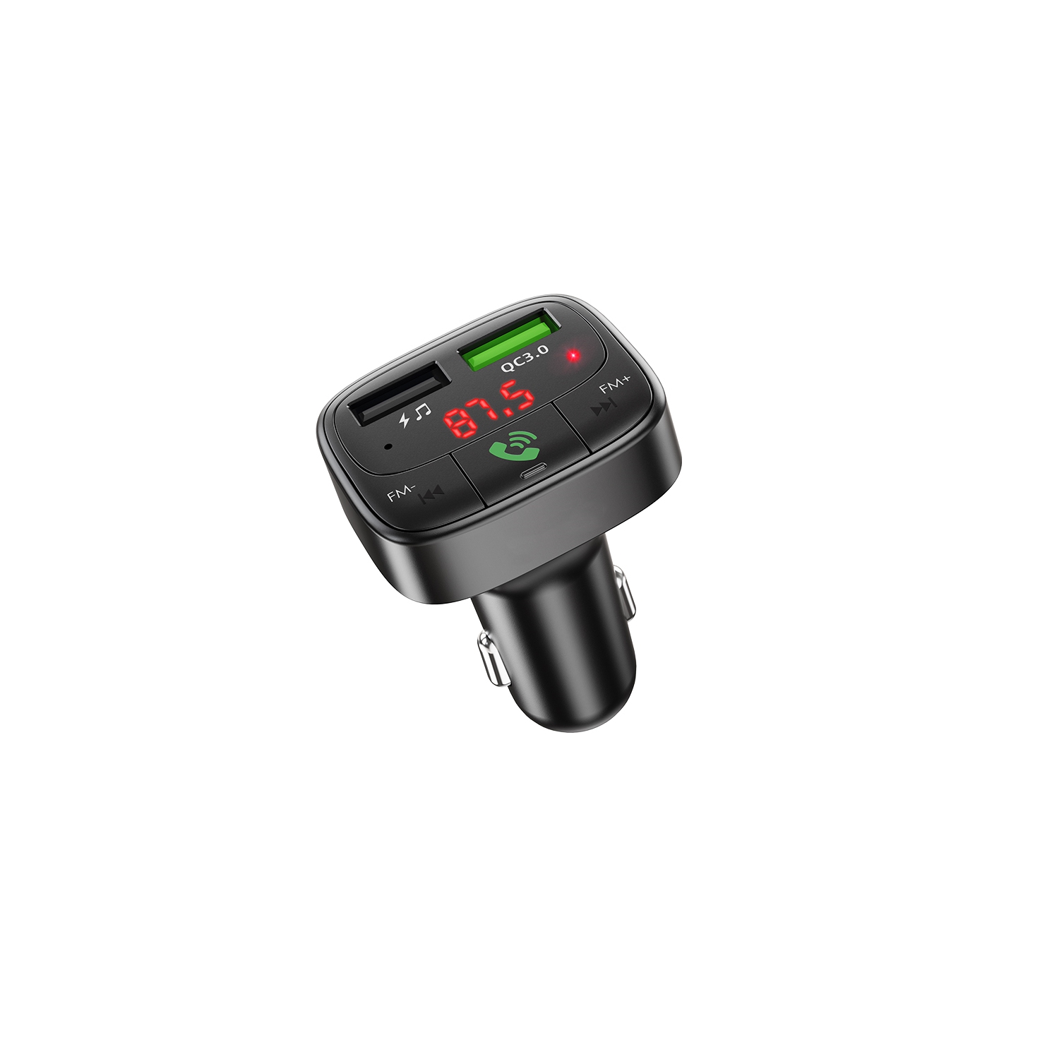 Dual USB Bluetooth FM Transmitter QC3.0 Car Charger LED Digital Display Wireless Radio Adapter Music Play Car Kit With Mic