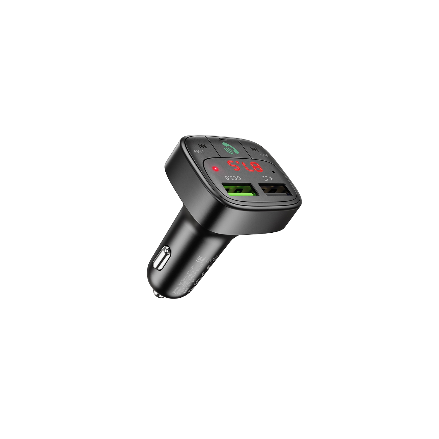 Dual USB Bluetooth FM Transmitter QC3.0 Car Charger LED Digital Display Wireless Radio Adapter Music Play Car Kit With Mic