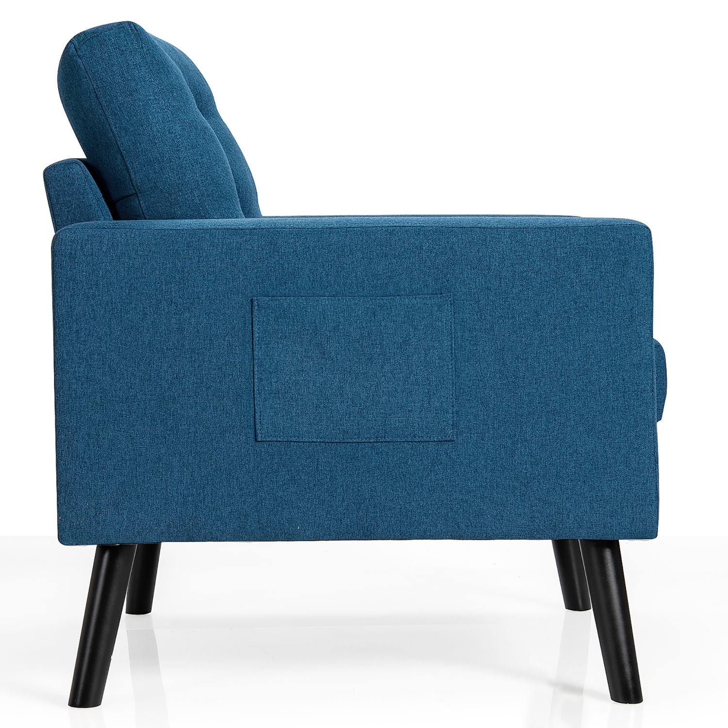 Costway Modern Accent Armchair Upholstered Single Sofa Chair w/ 2-Side Pockets