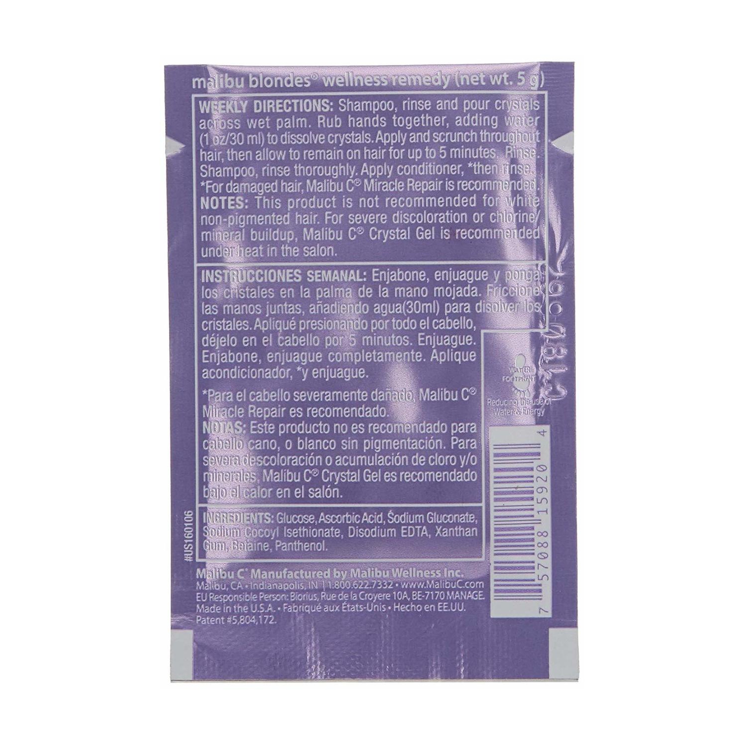 MALIBU C BLONDES WEEKLY BRIGHTENER TREATMENT 1 PACKET - 5 G