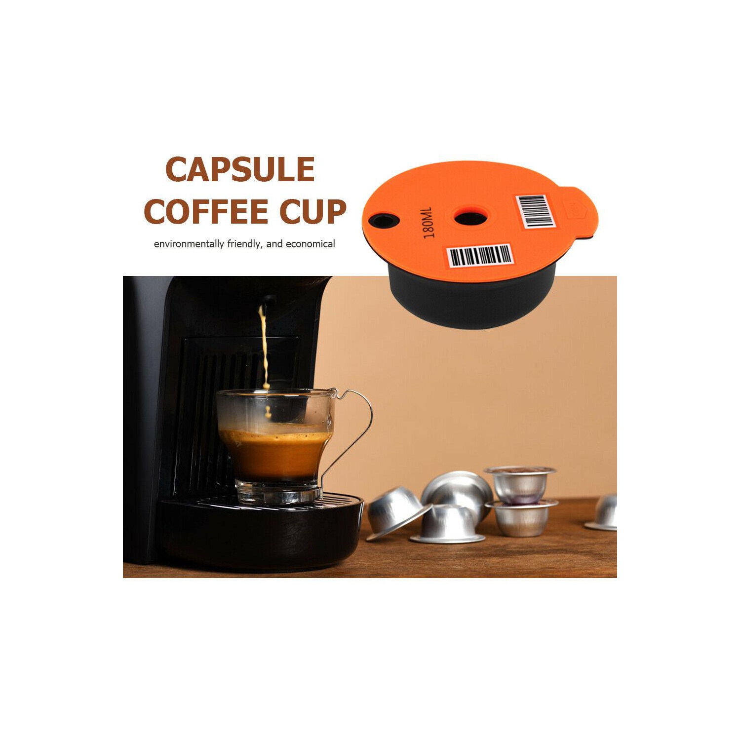 Coffee Capsule Cup Filter Pod + Spoon Brush for Bosch-s Tassimoo