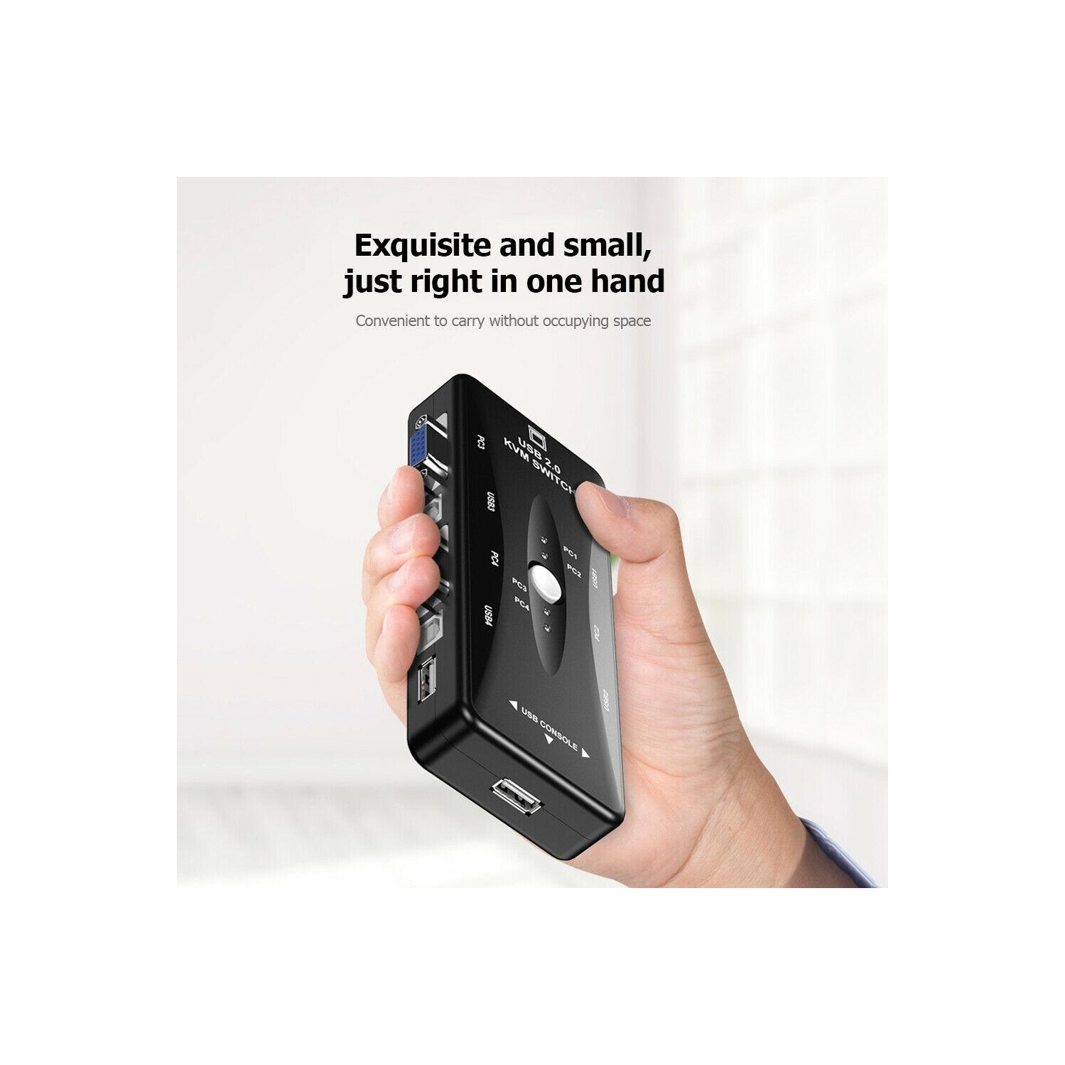 HW1702 – Commutateur KVM USB 4-en-1 VGA 1080p 4K à quatre ports