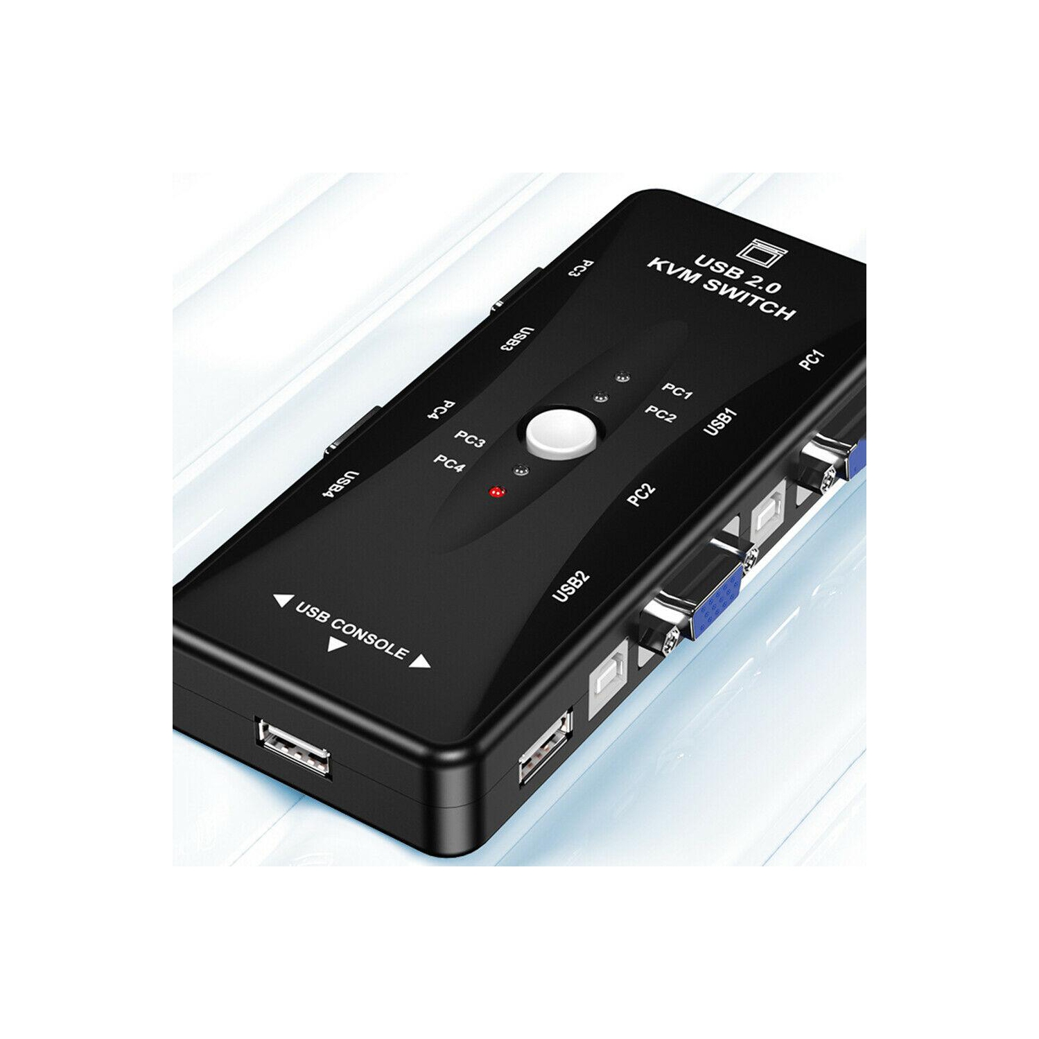 HW1702 – Commutateur KVM USB 4-en-1 VGA 1080p 4K à quatre ports