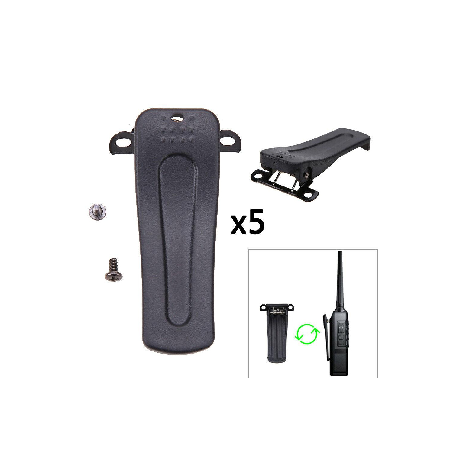 5 pinces de ceinture pour Retevis H777 pour radio bidirectionnelle BF-666S 777S BF-888S de BaoFeng