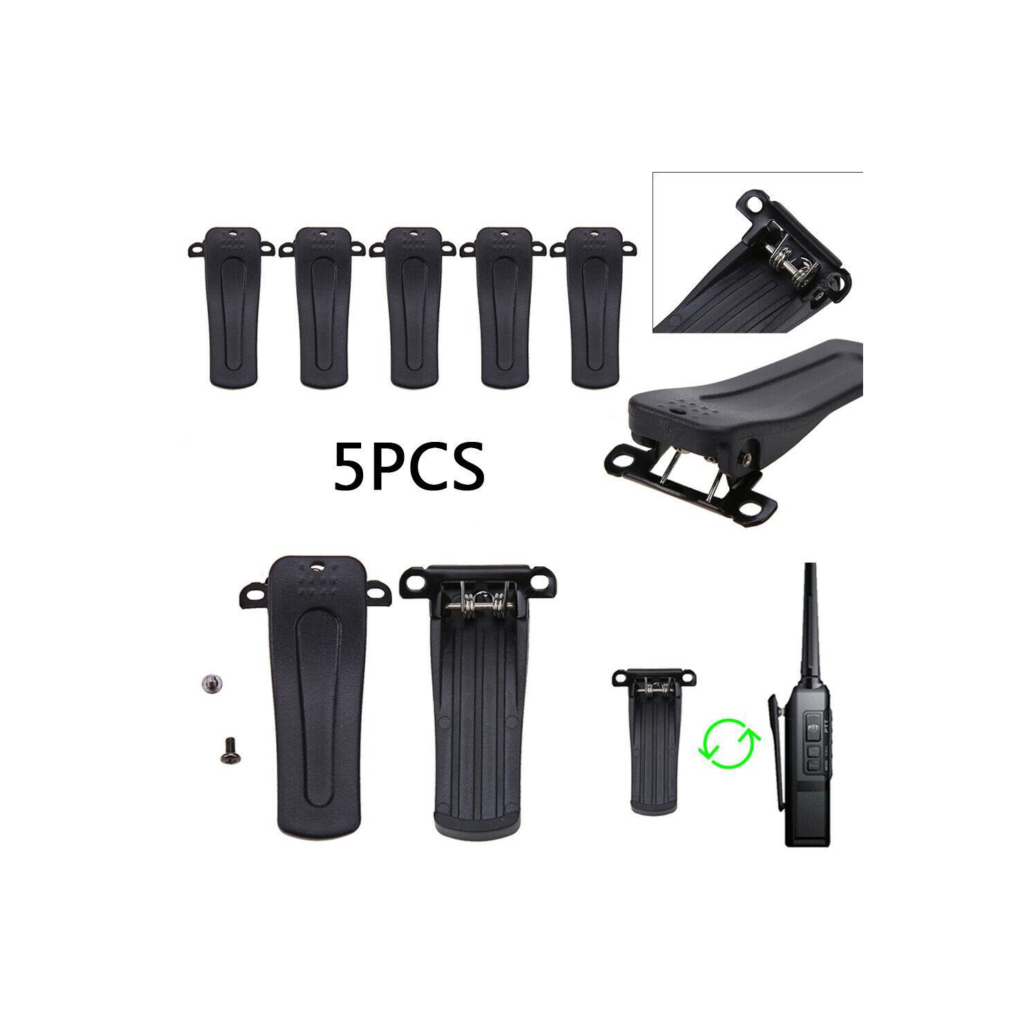 5 pinces de ceinture pour Retevis H777 pour radio bidirectionnelle BF-666S 777S BF-888S de BaoFeng