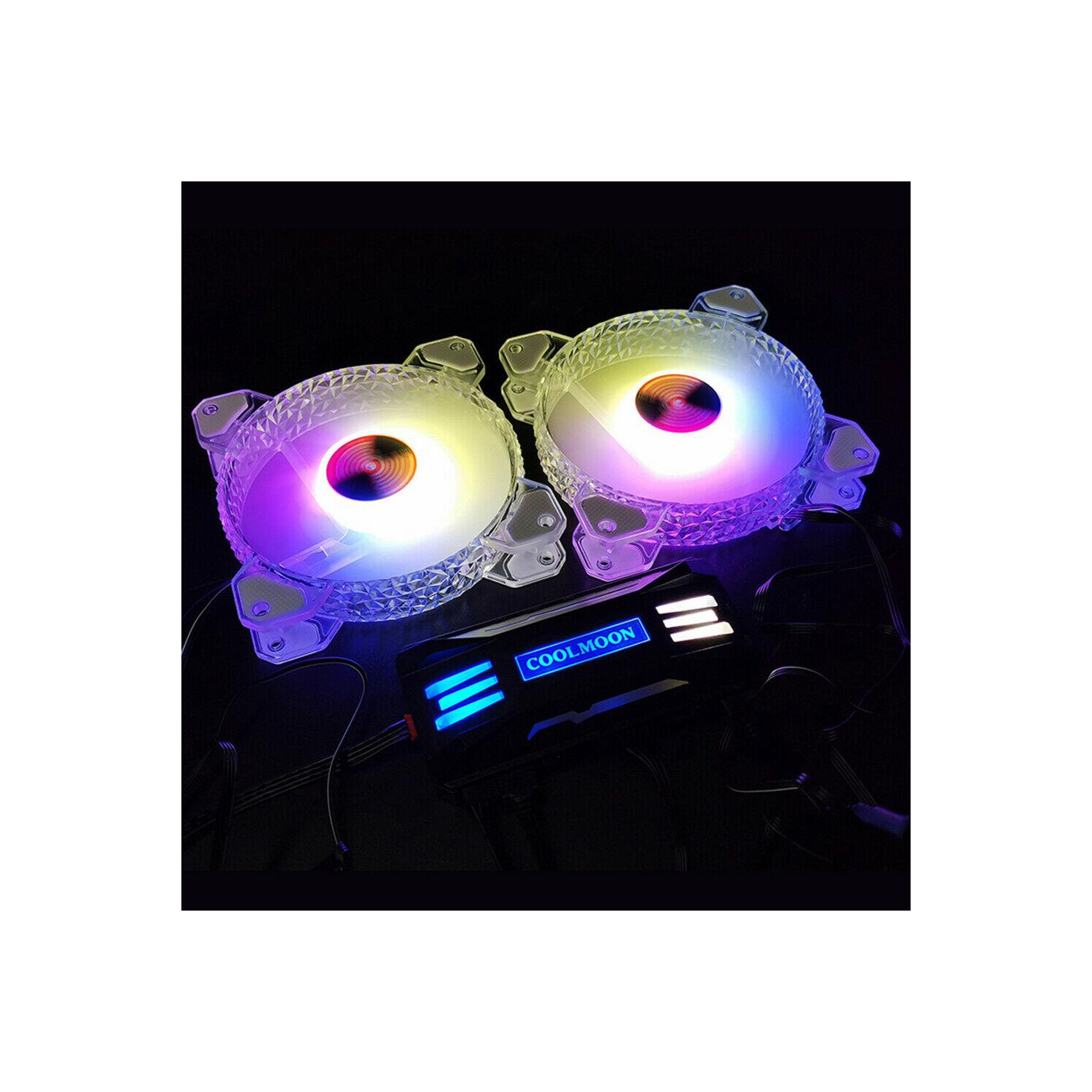 COOLMOON RGB Controller 4Pin PWM 5V 3Pin ARGB Fan Remote Control