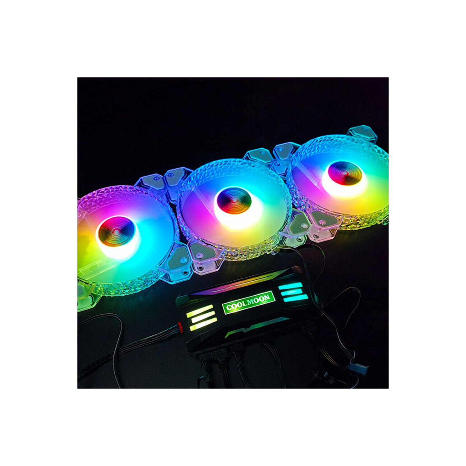 COOLMOON RGB Controller 4Pin PWM 5V 3Pin ARGB Fan Remote Control