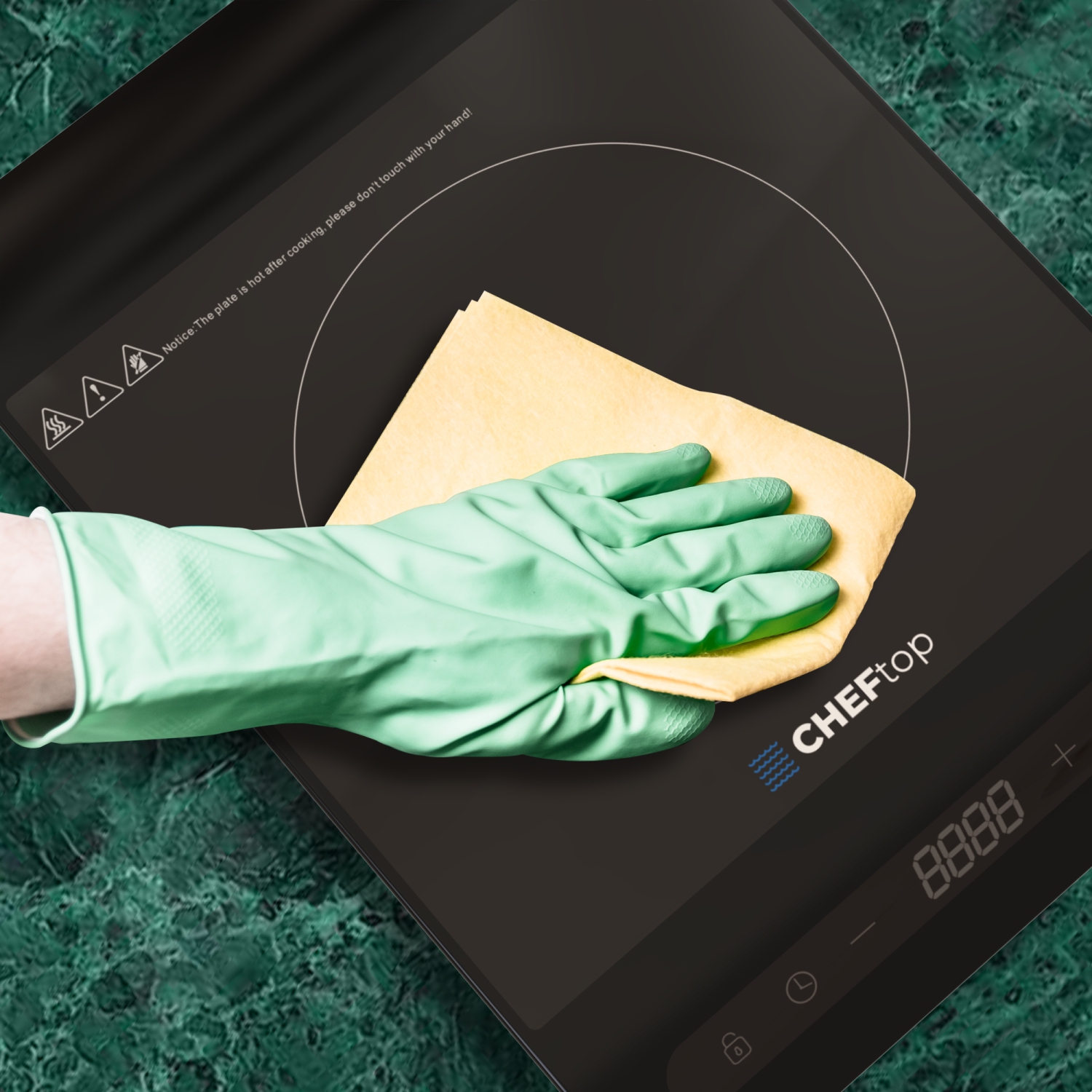 Cheftop Portable Single Burner Induction Cooktop Digital Ceramic Single Burner Electric Cooktop 1300 Watt, Touch Sensor Control, Multiple Controls