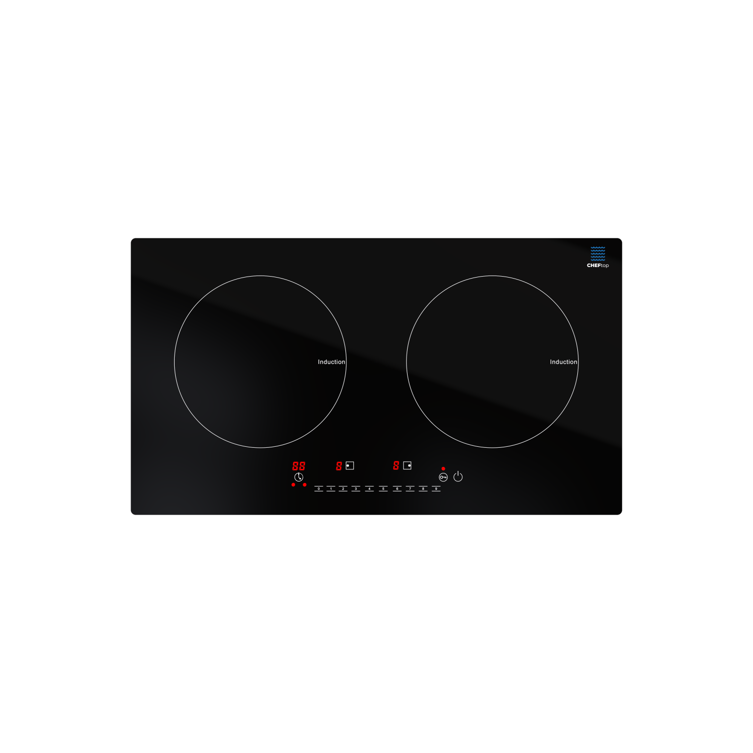 Cheftop Portable Induction Cooktop 2 Burner Electric Cooktop with Kids Safety Lock 1800 Watt, Touch Sensor Control, Multiple Controls Cooking Zones &