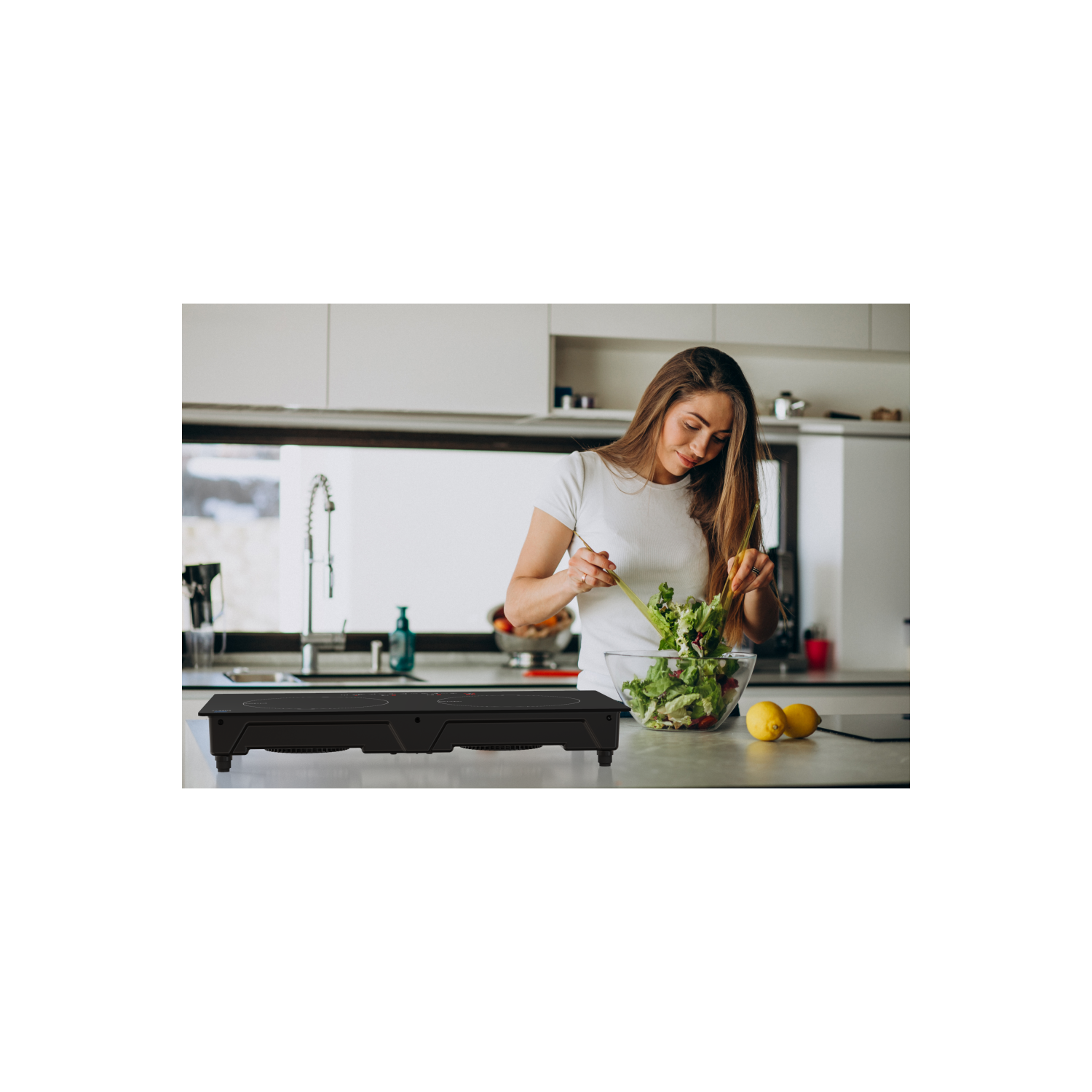 Cheftop Portable Induction Cooktop 2 Burner Electric Cooktop with Kids Safety Lock 1800 Watt, Touch Sensor Control, Multiple Controls Cooking Zones &