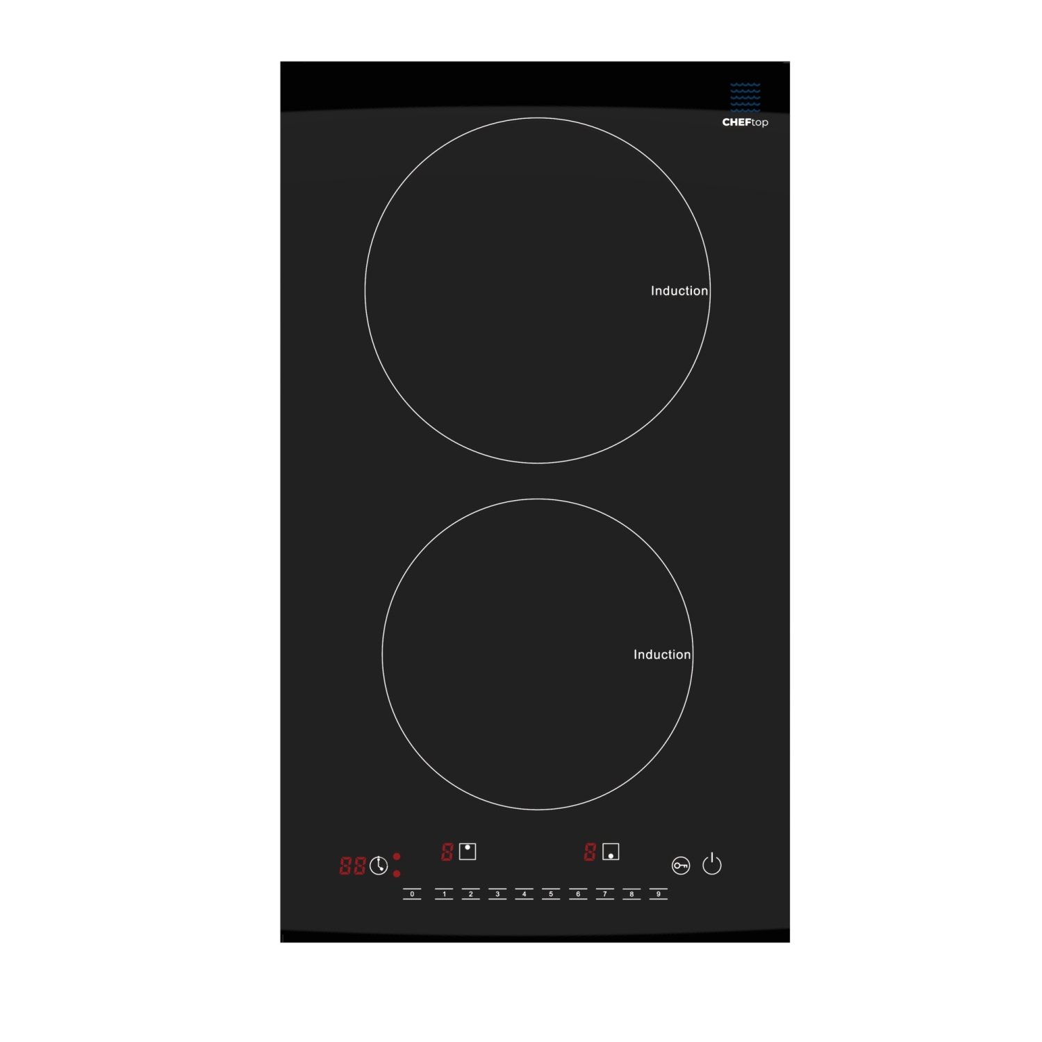 Cheftop Portable Induction Cooktop 2 Burner Electric Cooktop with Kids Safety Lock 1800 Watt, Touch Sensor Control, Multiple Controls Cooking Zones &