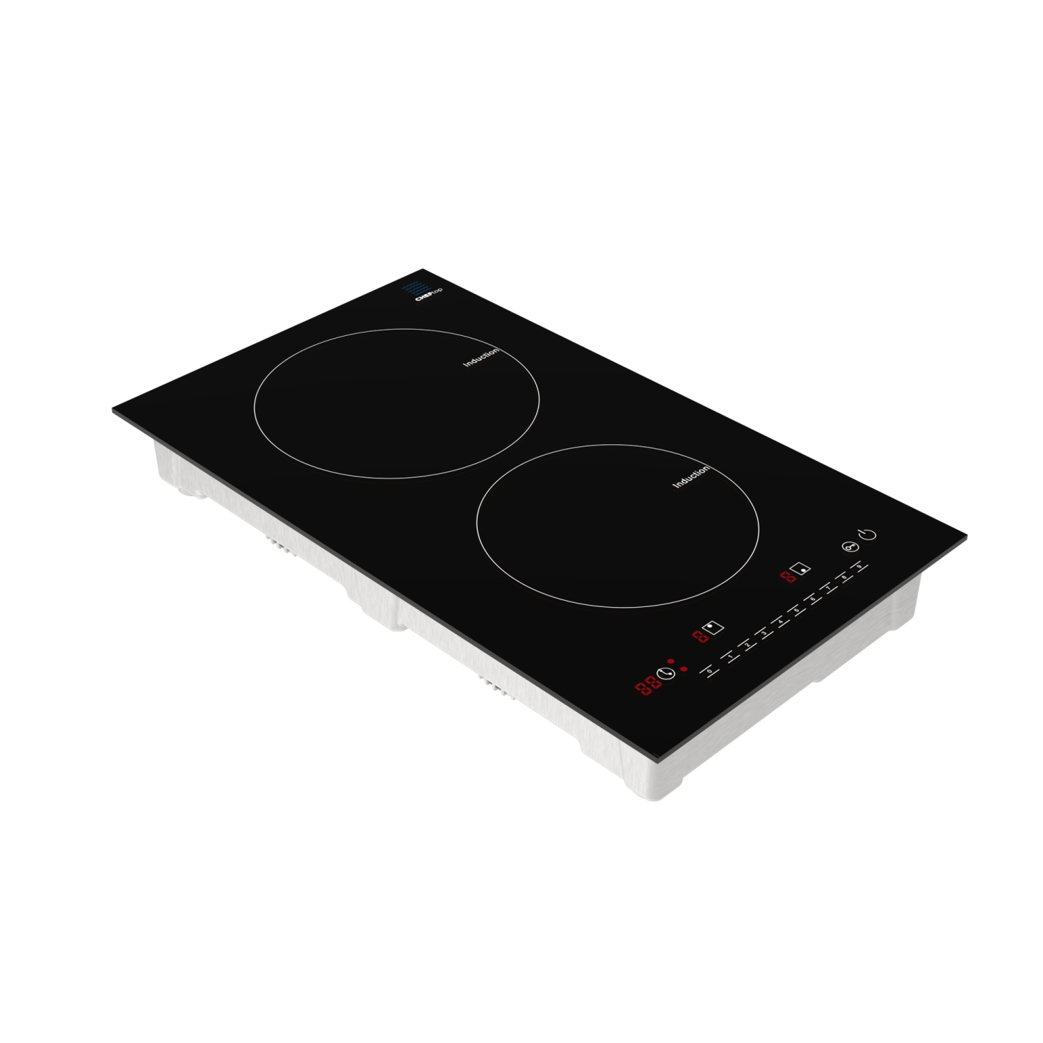 Cheftop Portable Induction Cooktop 2 Burner Electric Cooktop with Kids Safety Lock 1800 Watt, Touch Sensor Control, Multiple Controls Cooking Zones &