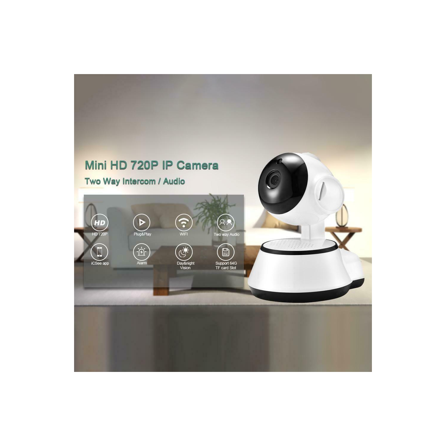 Caméra de surveillance Wi-Fi V380 à vision nocturne infrarouge et caméra IP pour la maison