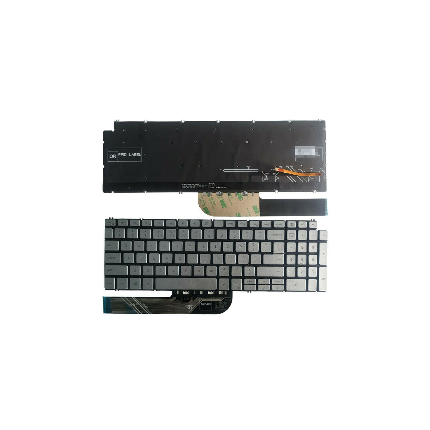 New keyboard for Dell Inspiron 15 5501 5502 5584 5590 5593 5594 5598 15 7000 2-IN-1 7590 7591 17 7000 2-IN-1 7791 17-7791 P42E P88F P90F Keyboard US Backlit Silver