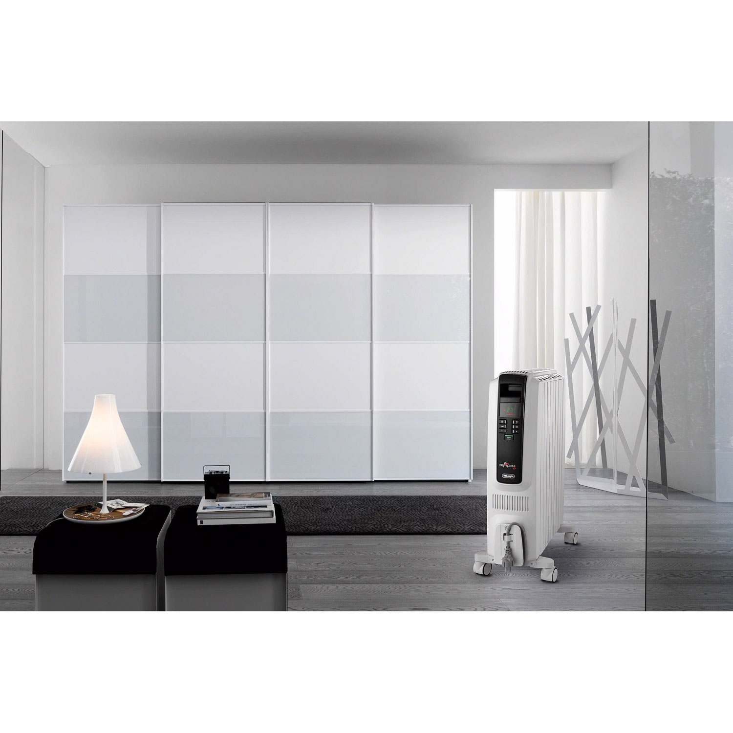 Chaufferette à l'huile Dragon de DeLonghi - Blanc glace