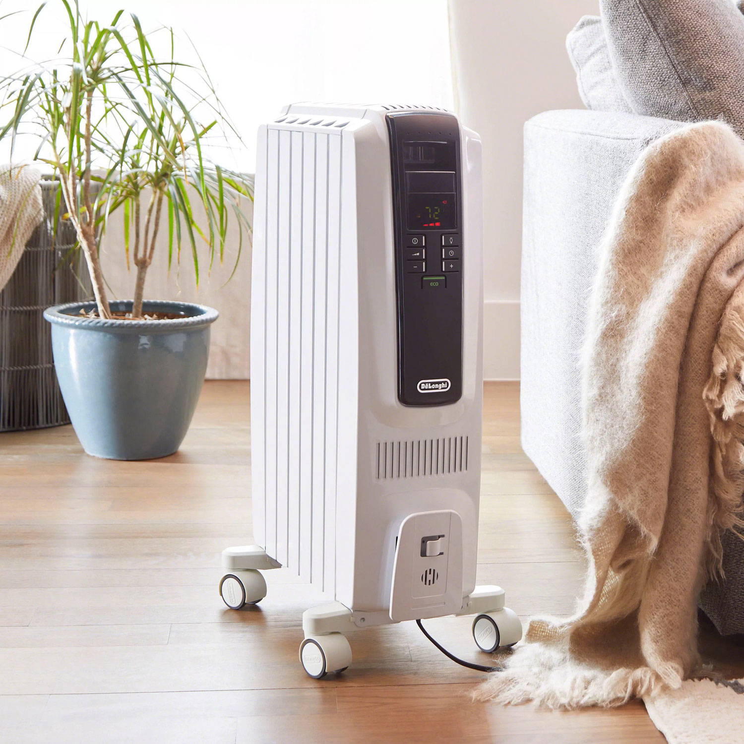 Chaufferette à l'huile Dragon de DeLonghi - Blanc glace