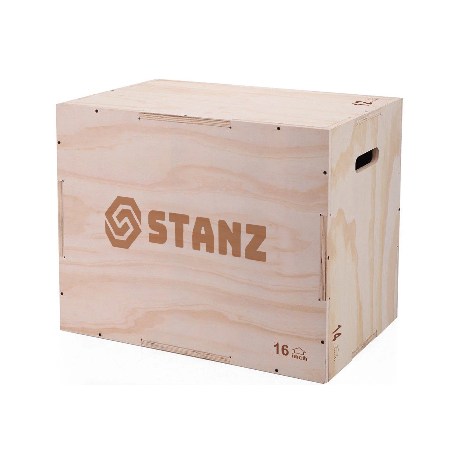 Stanz – Boîte d'exercice plyométrique en bois Plyo, 16 x 14 x 12&nbsp;po, boîte de saut pliométrique d'entraînement pour l'agilité pour l'exercice