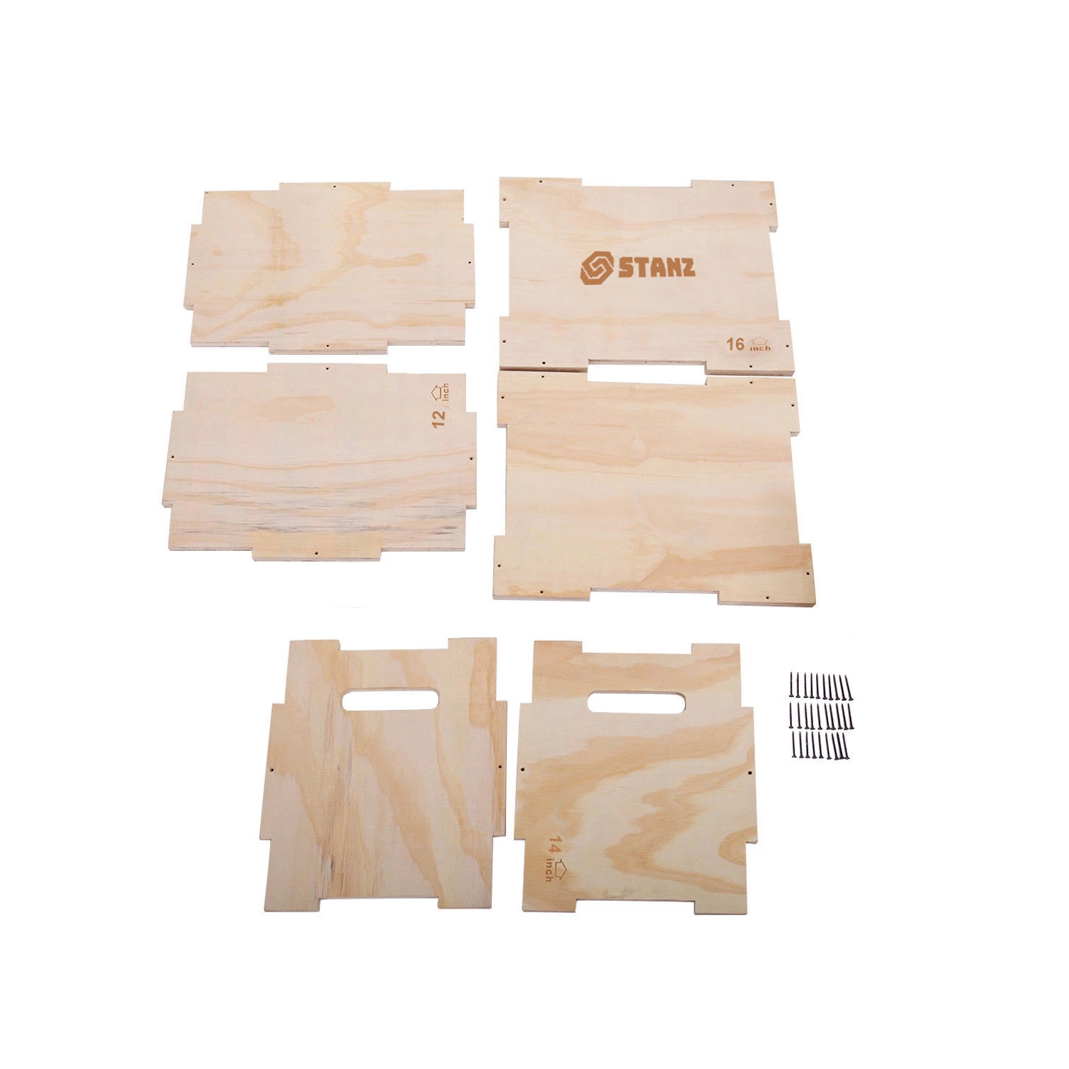 Stanz – Boîte d'exercice plyométrique en bois Plyo, 16 x 14 x 12&nbsp;po, boîte de saut pliométrique d'entraînement pour l'agilité pour l'exercice