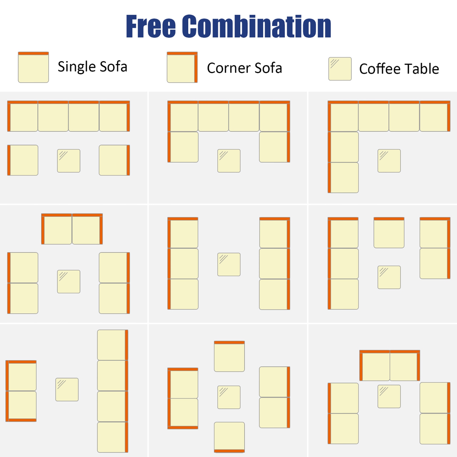 7PCS Patio Rattan Furniture Set Sectional Sofa Garden Cushion