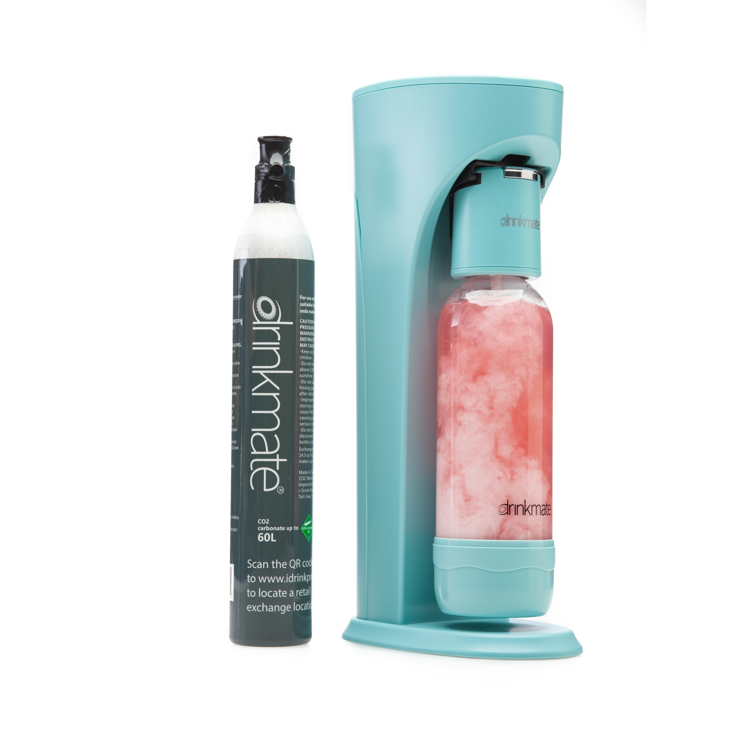 Drinkmate OmniFizz Machine à Gazéifier N'importe Quelle Boisson Sans La Diluer, Avec cartouche de CO2 60L, Bleu Arctique