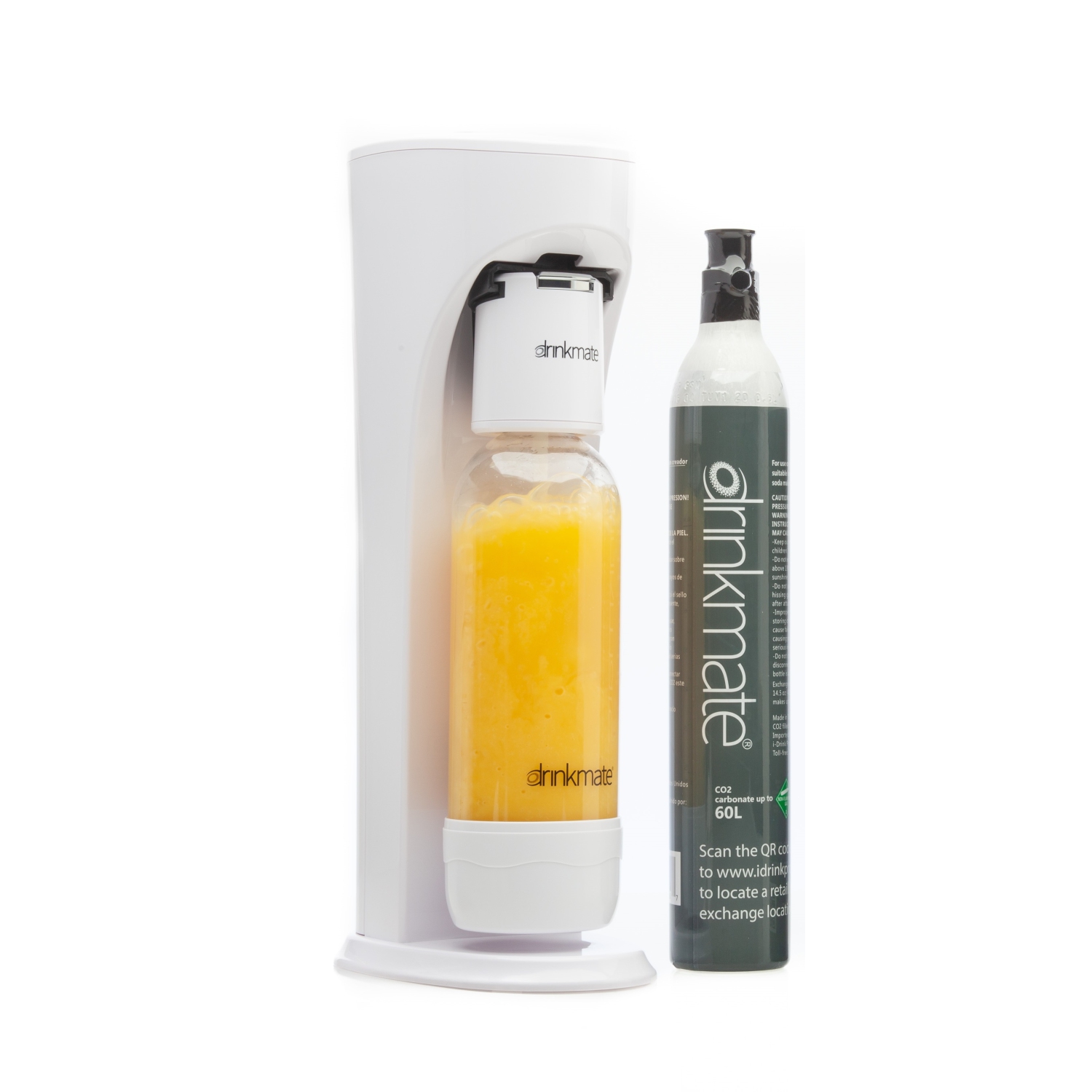 Drinkmate OmniFizz Machine à Gazéifier N'importe Quelle Boisson Sans La Diluer, Avec cartouche de CO2 60L, Blanc Classique