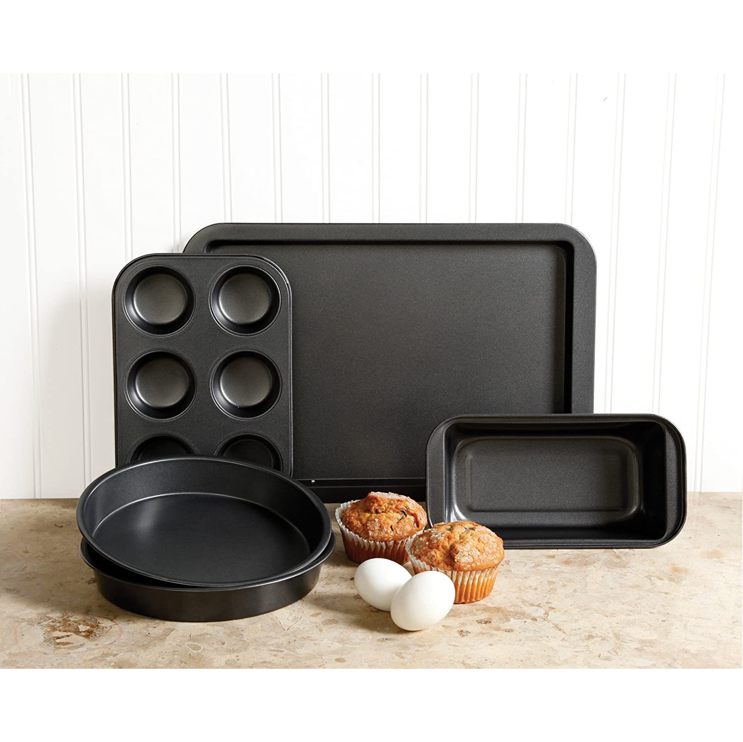 Gibson Home Love-To-Bake 5-Piece Nonstick Bakeware Set