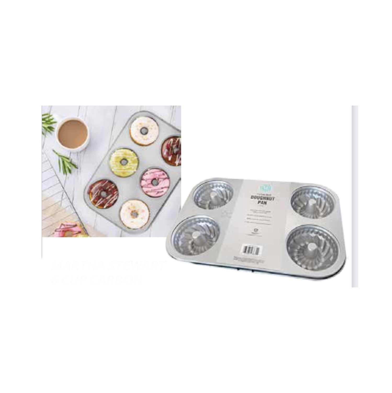 Moule à beignets en acier au carbone de 6 tasses Martha Stewart