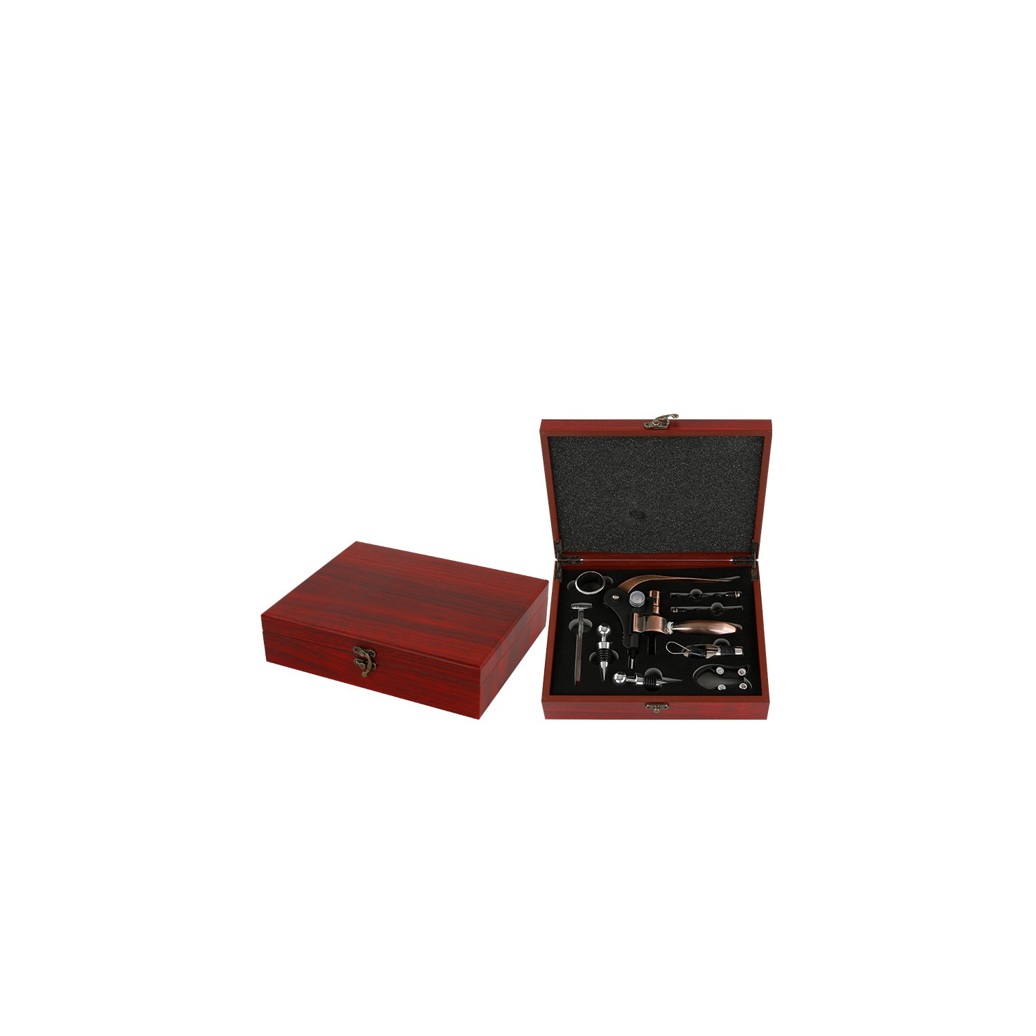 Arolly – Ouvre-bouteille de vin manuel, trousse d'ouvre-poignée en alliage de zinc, 9 accessoires à vin avec bouchon, coupe-capsule, aérateur, bec