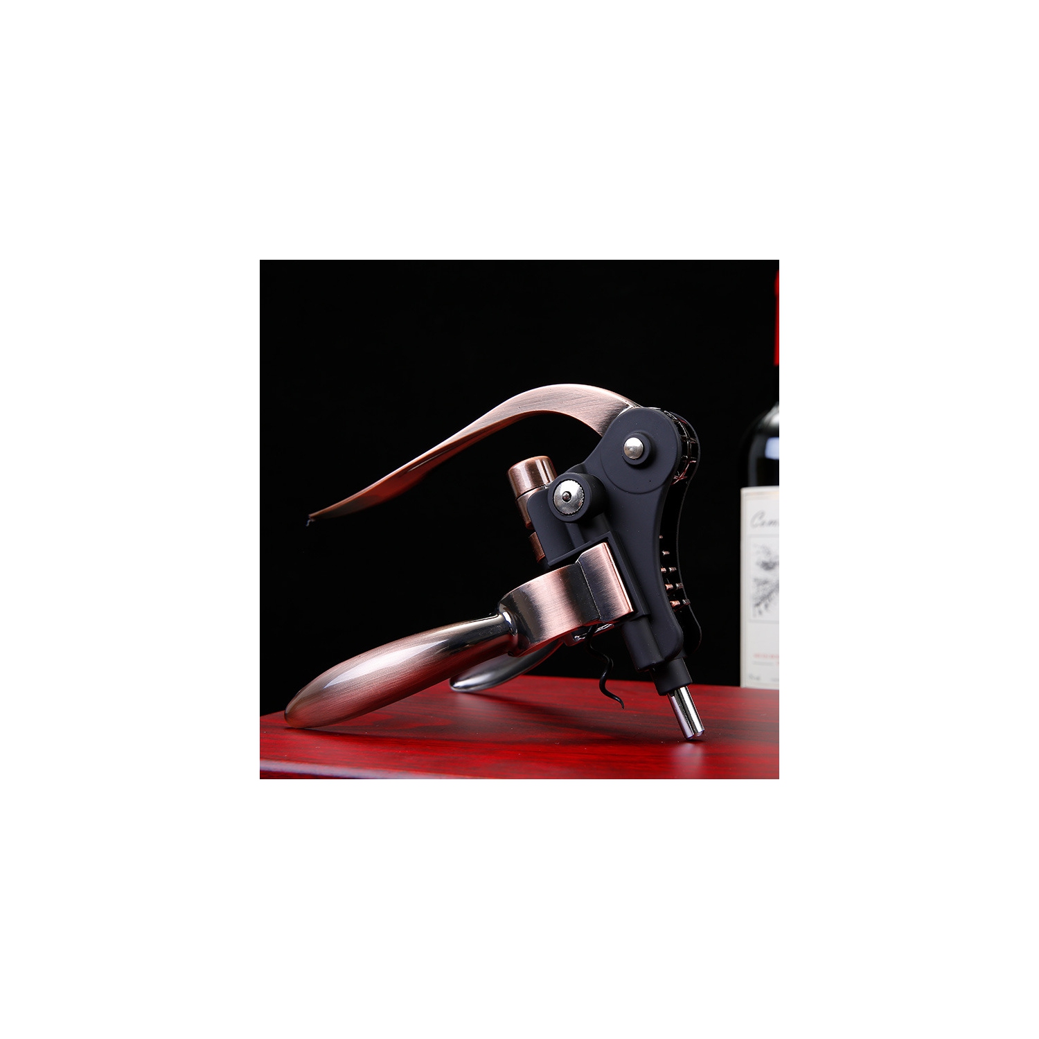 Arolly – Ouvre-bouteille de vin manuel, trousse d'ouvre-poignée en alliage de zinc, 9 accessoires à vin avec bouchon, coupe-capsule, aérateur, bec