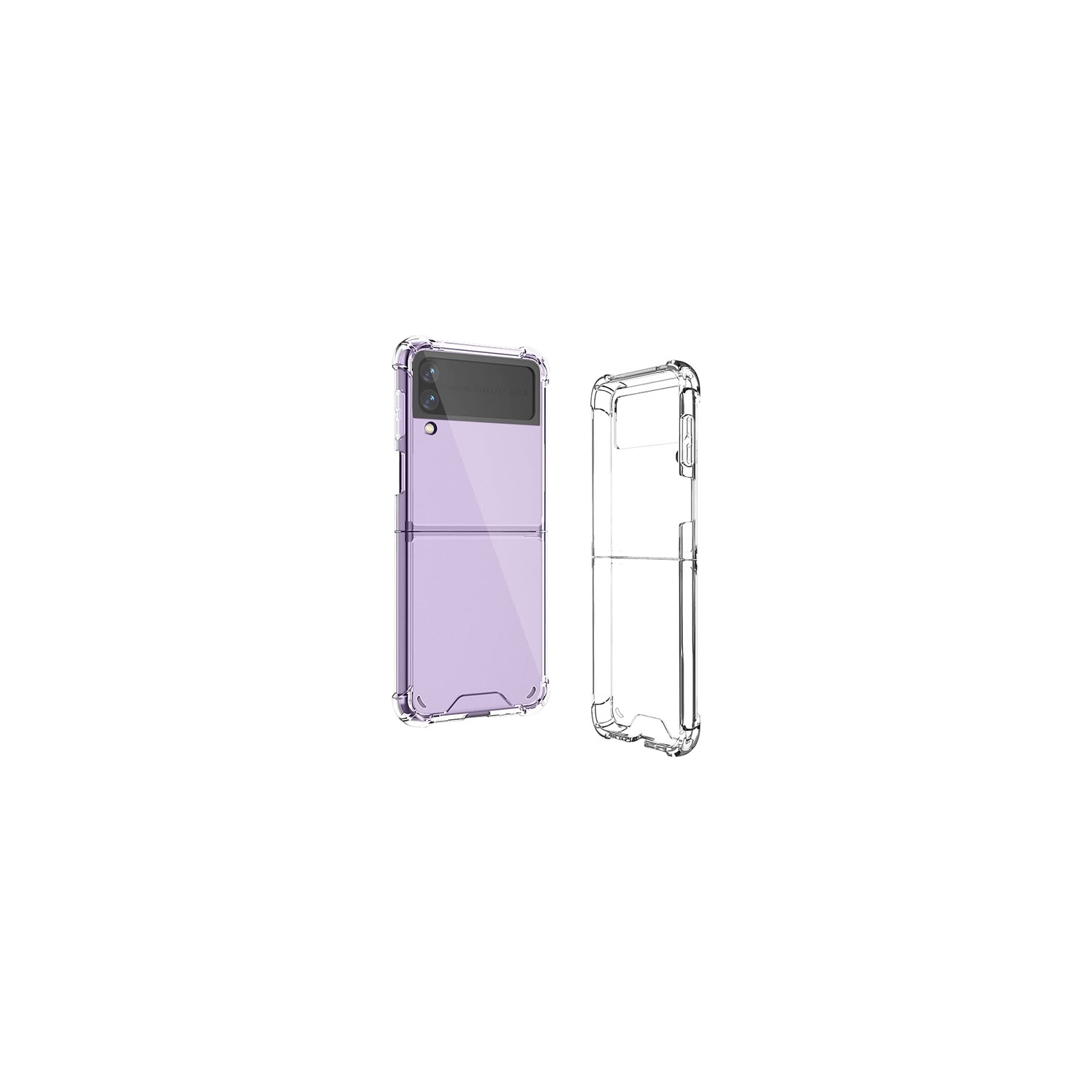 【CSmart】 Ultra Thin Hard TPU Silicone Jelly Bumper Back Cover Case for Samsung Z Flip 3 5G, Clear