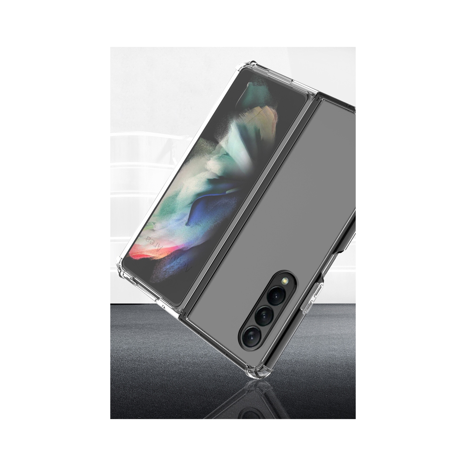 【CSmart】 Étui Coque de protection arrière ultra fin et rigide en silicone TPU Gelée pour Samsung Z Fold 3 5G, transparent