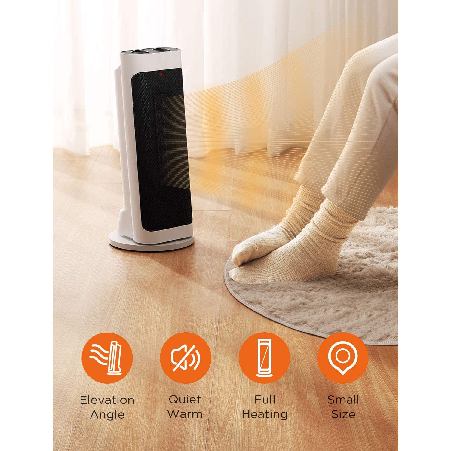Ecohouzng Oscillating Tower Ceramic Fan Heater with Remote Control