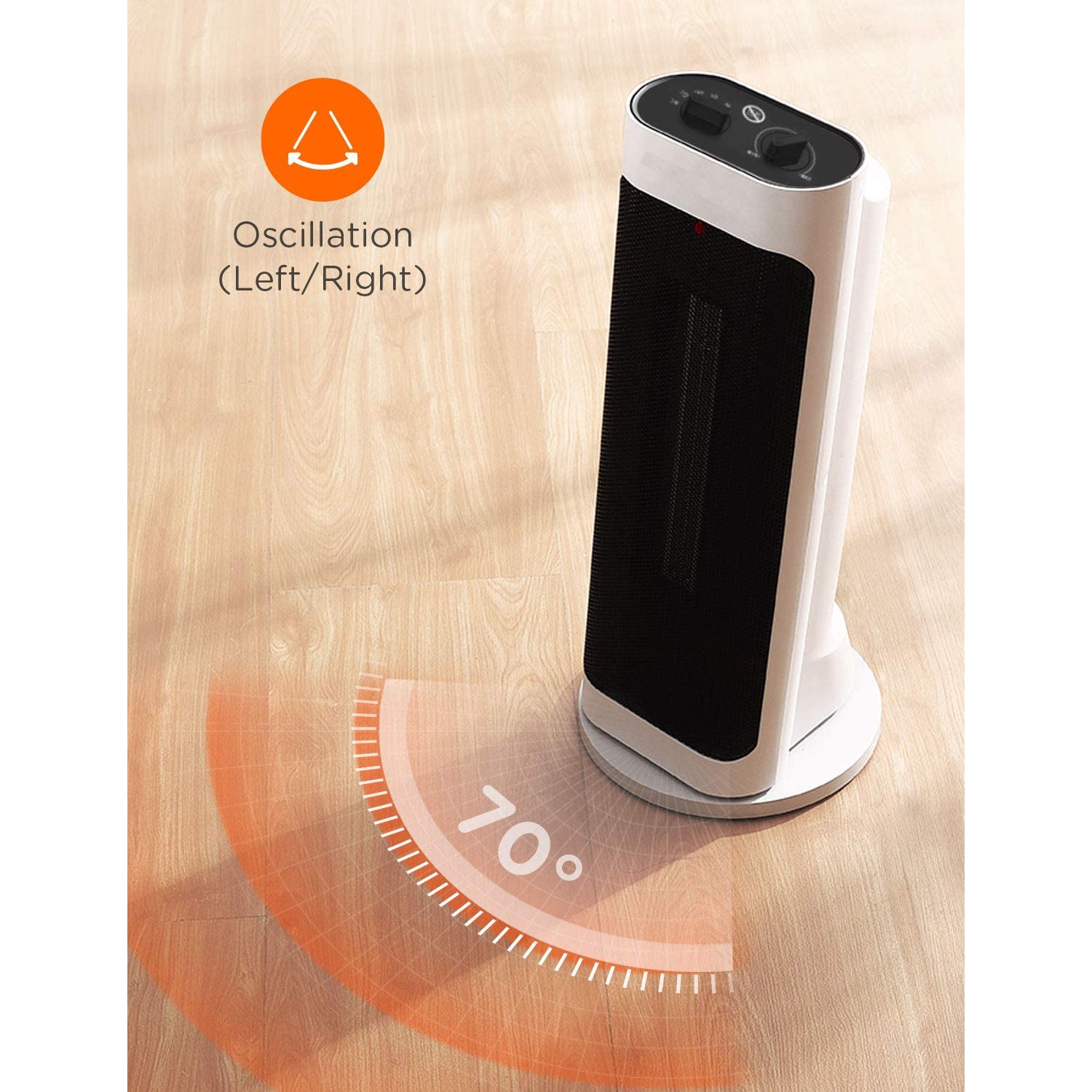 Ecohouzng Oscillating Tower Ceramic Fan Heater with Remote Control