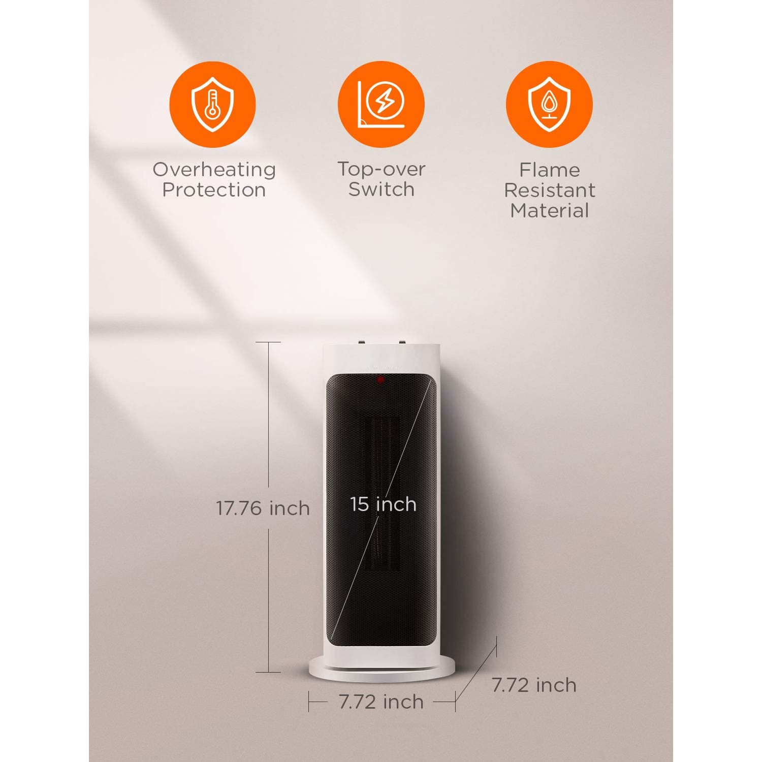 Ecohouzng Oscillating Tower Ceramic Fan Heater with Remote Control