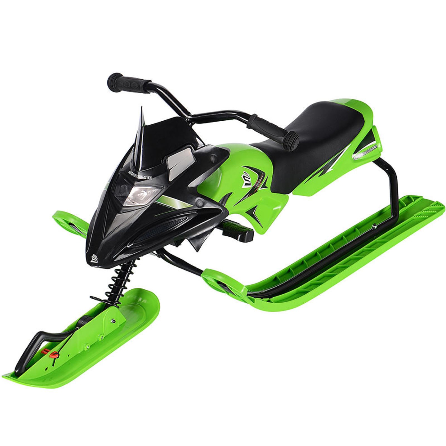 Snow Racer for Kids and Adult, Durable Metal Snow Sled Snow Slider Snow Toboggan Scooter with Brakes and Steering Wheel