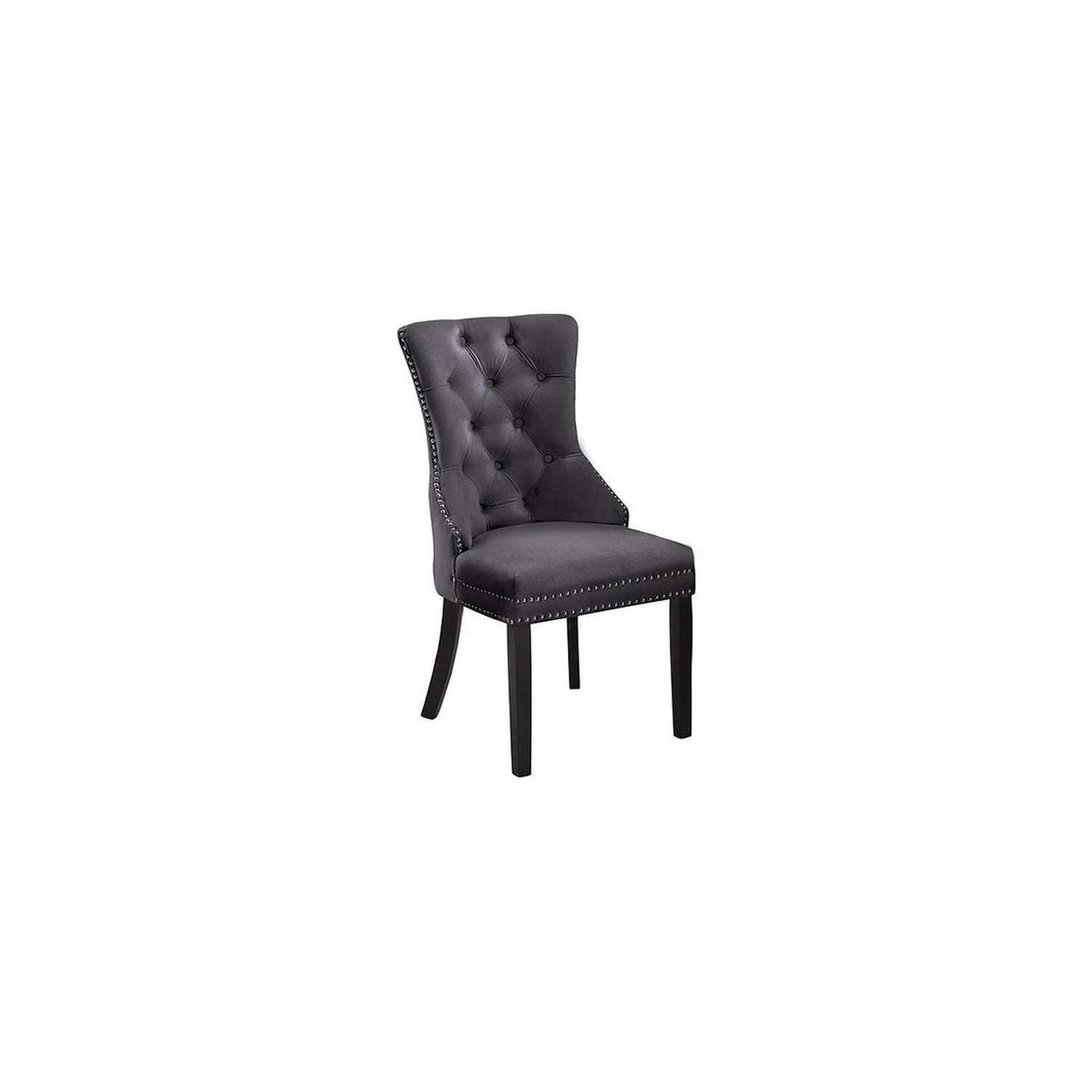 IFDC - Velvet Dining Chairs, 21 '' x 23 '' x 40 '', Set of 2, Gray