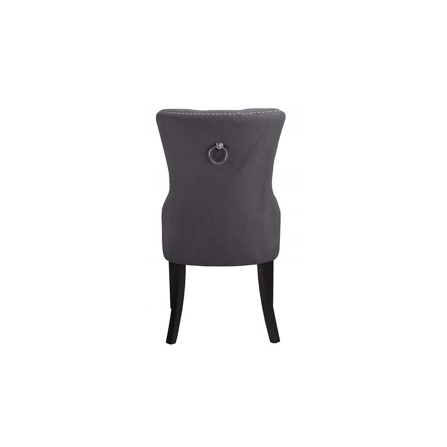 IFDC - Velvet Dining Chairs, 21 '' x 23 '' x 40 '', Set of 2, Gray