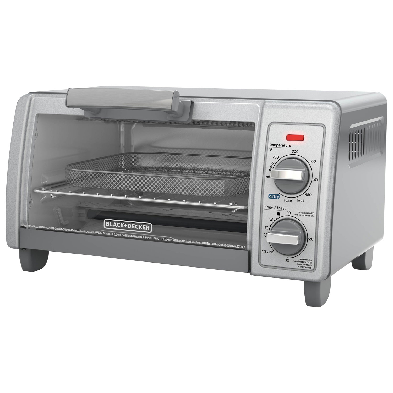 Four grille-pain 4 tranches avec friture à l'air de Black & Decker - 1,3 pi³/36,9 l - Acier inoxydable - Exclusivité Best Buy