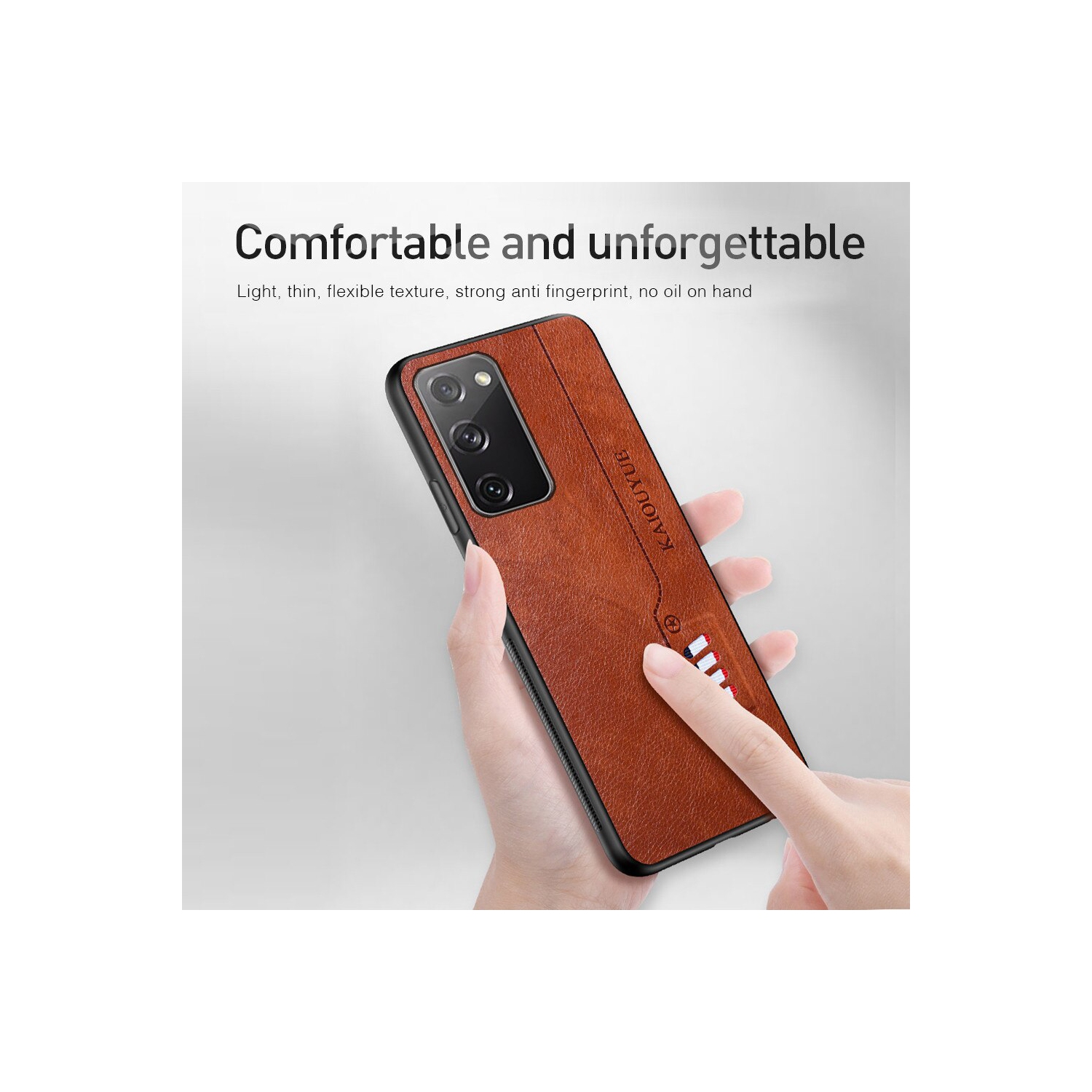 Tedlin leather texture slim Soft Silicone Shockproof Case Anti-Scratch Protective Cover for Samsung Galaxy S21 PLUS -Brown