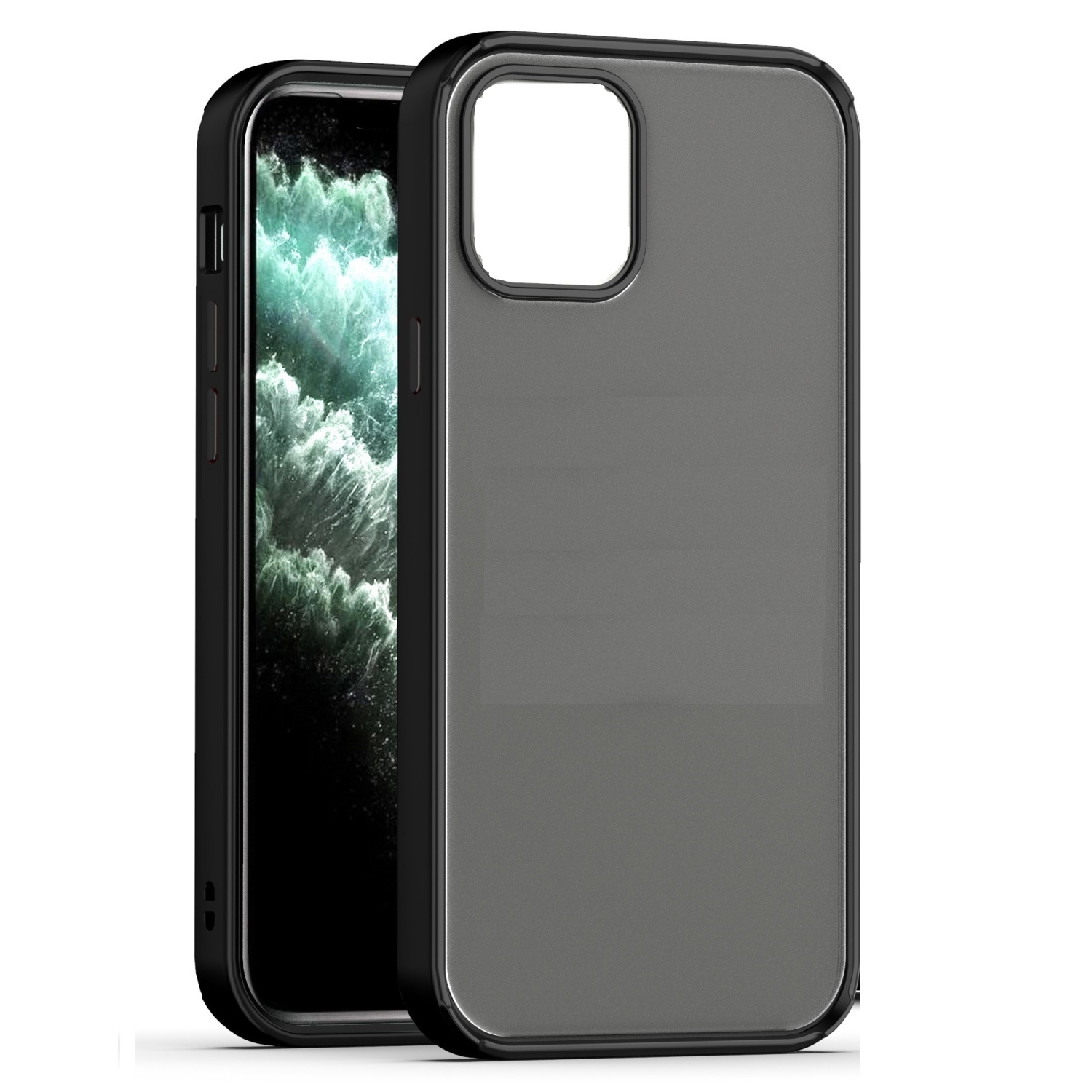 TopSave Housse de protection antichoc en caoutchouc Hybrid Matte Clear Case pour iPhone 13 Pro, Noir