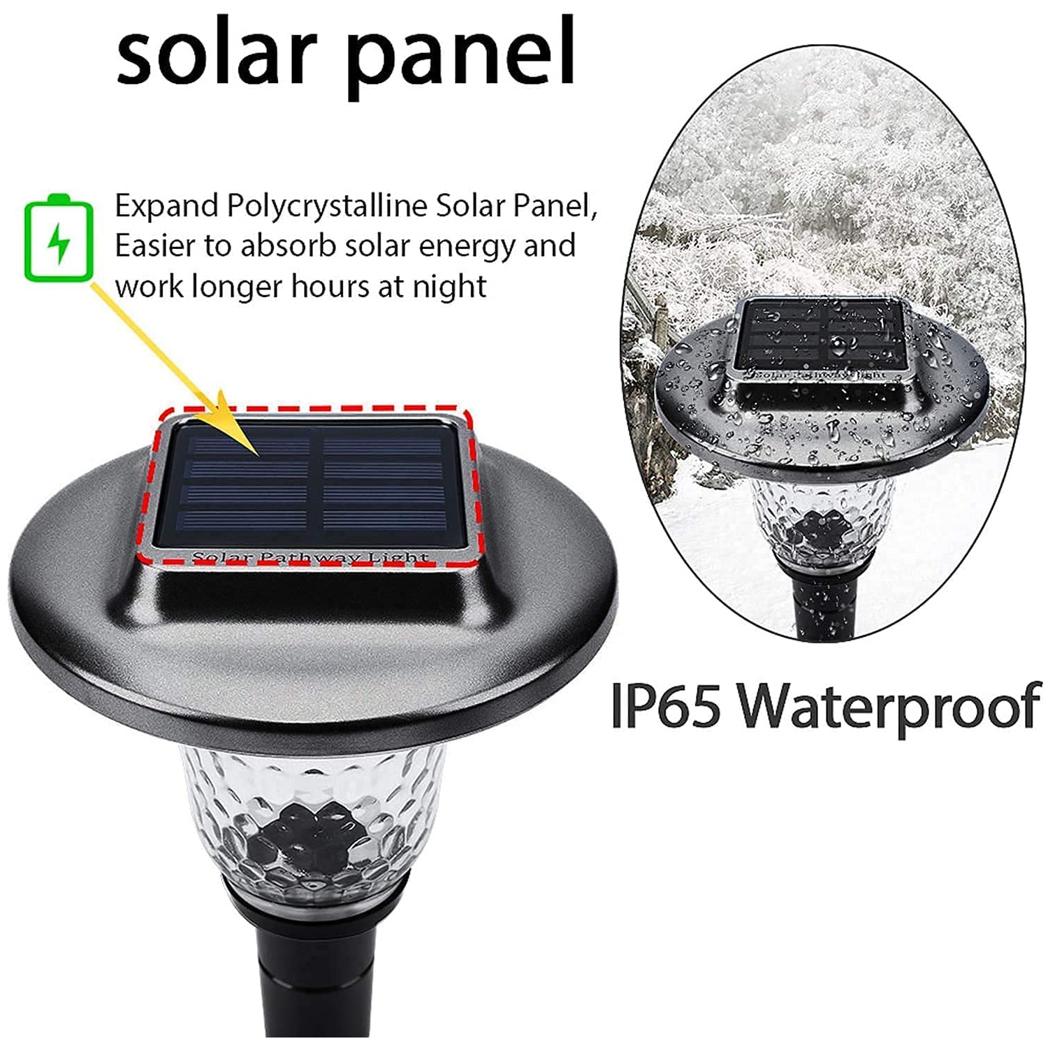 Solar Lights Outdoor, Auto Changing Solar Pathway Colorful Bright Glass Garden Lights, Set of 6