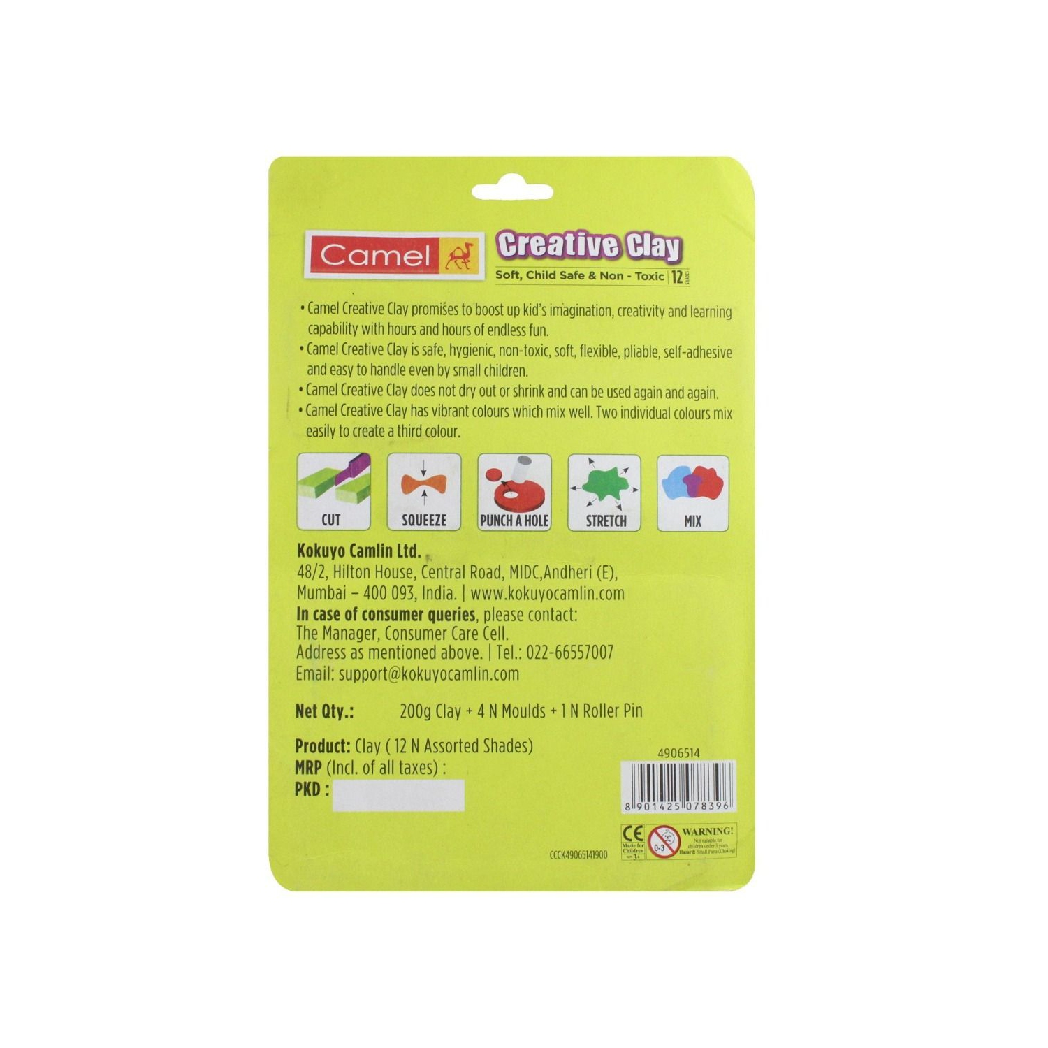 12 Shades Camel Creative Art Clay Moules doux, sans danger pour les enfants et non toxiques pour les enfants avec accessoires, outils et tutoriels