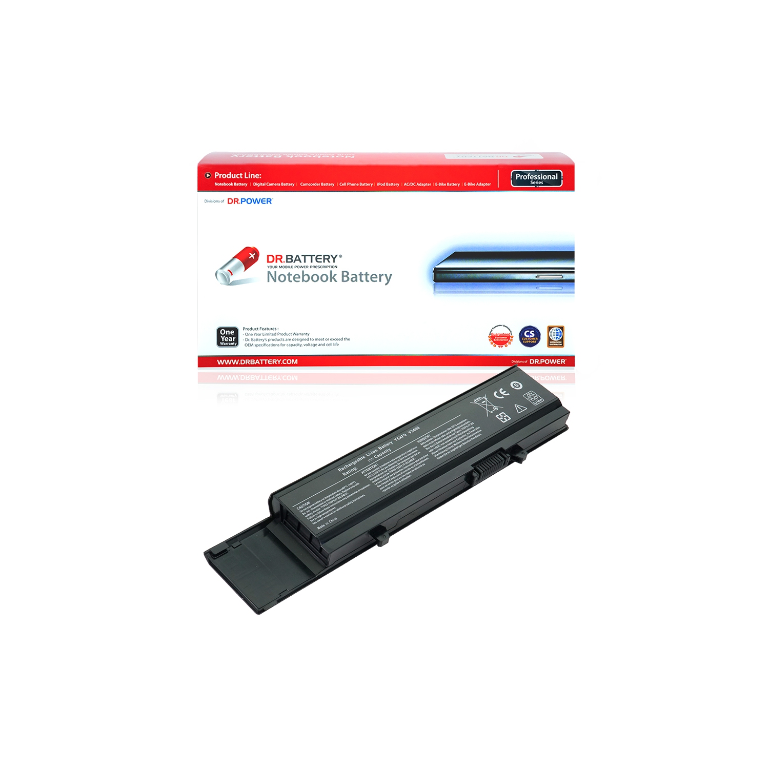 DR. BATTERY - Replacement for Dell Vostro 3400 / 3500 / 3700 / 7FJ92 / CYDWV / Y5XF9 / 04D3C / 04GN0G / 0TXWRR / 0TY3P4 [11.1V / 4400mAh / 49Wh] ***