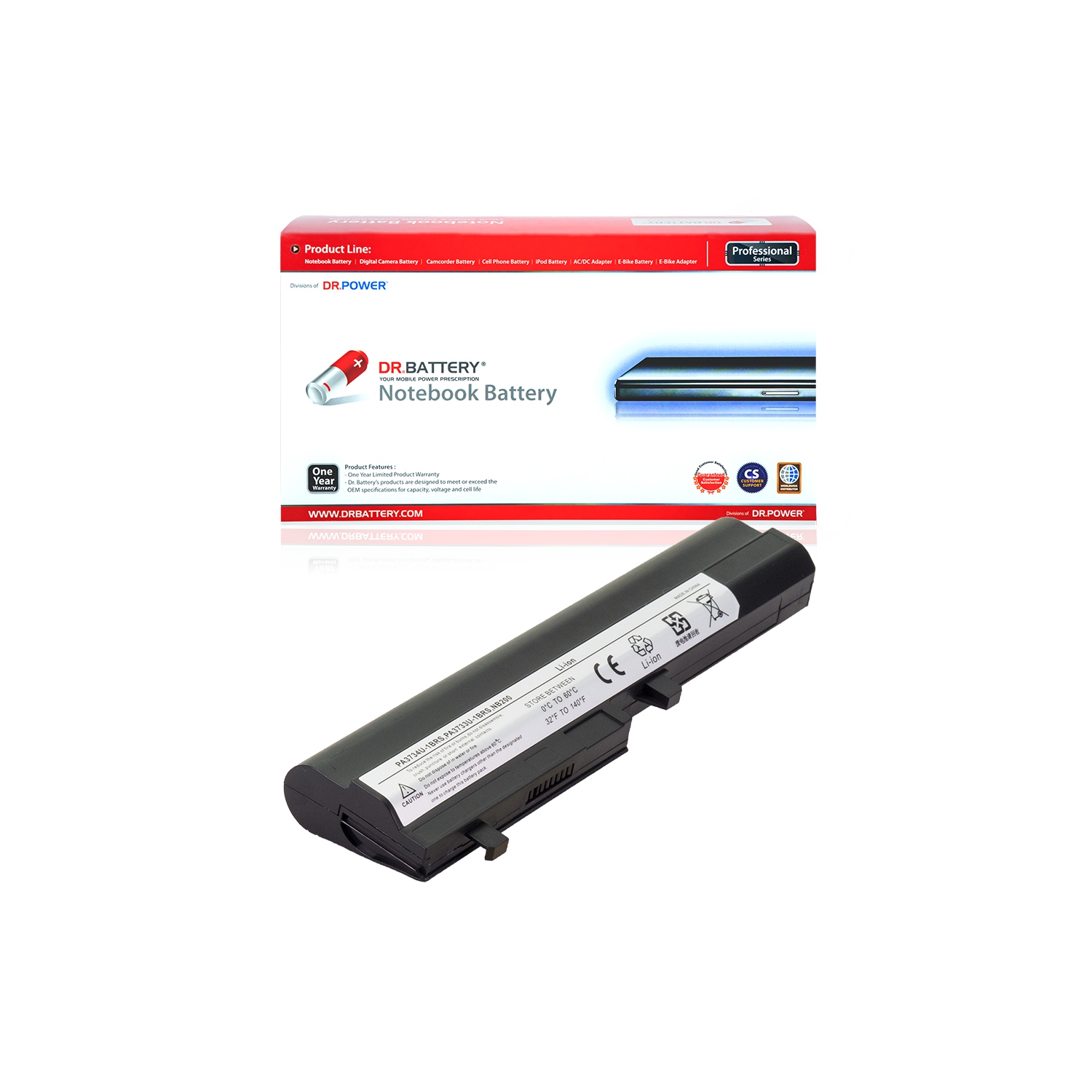 DR. BATTERIE - Remplacement pour Toshiba Mini NB205 / NB205-N210 / NB205-N211 / PABAS209 / PA3732U-1BAS / PA3733U-1BRS [10.8V / 4400mAh / 48Wh] ***