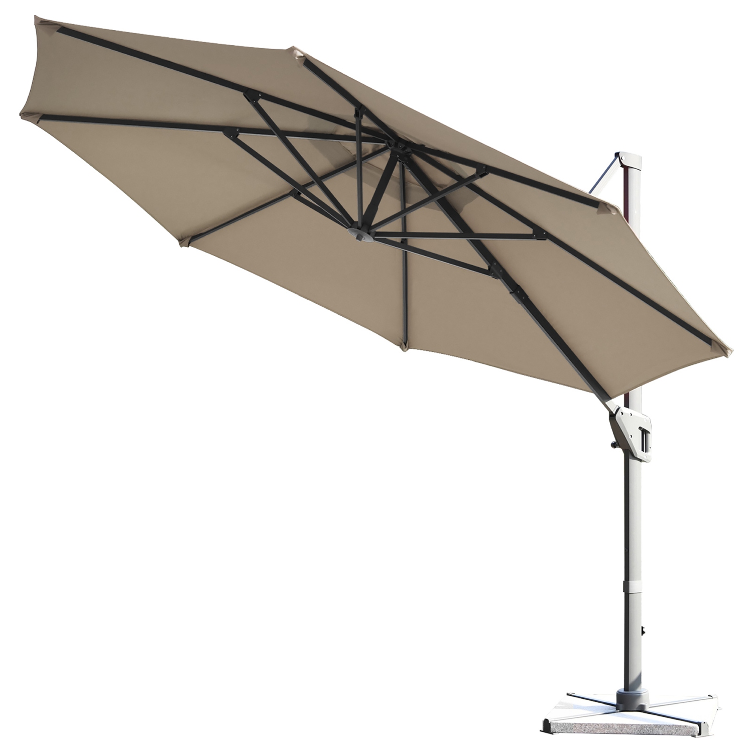 Costway 11ft Patio Offset Umbrella Cantilever Rotation Aluminum Tilt Cross Base