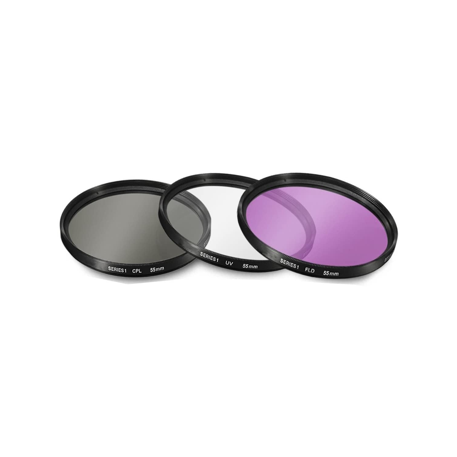 55mm and 58mm Multi-Coated 3 Piece Filter Kit (UV-CPL-FLD) for