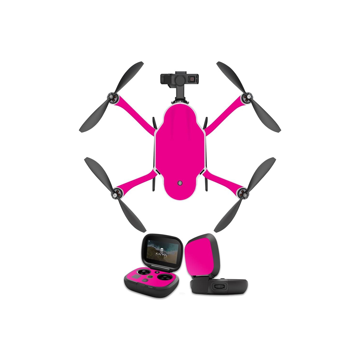 MightySkins Skin Compatible With GoPro Karma Drone headphones wrap cover sticker skins Solid Hot Pink
